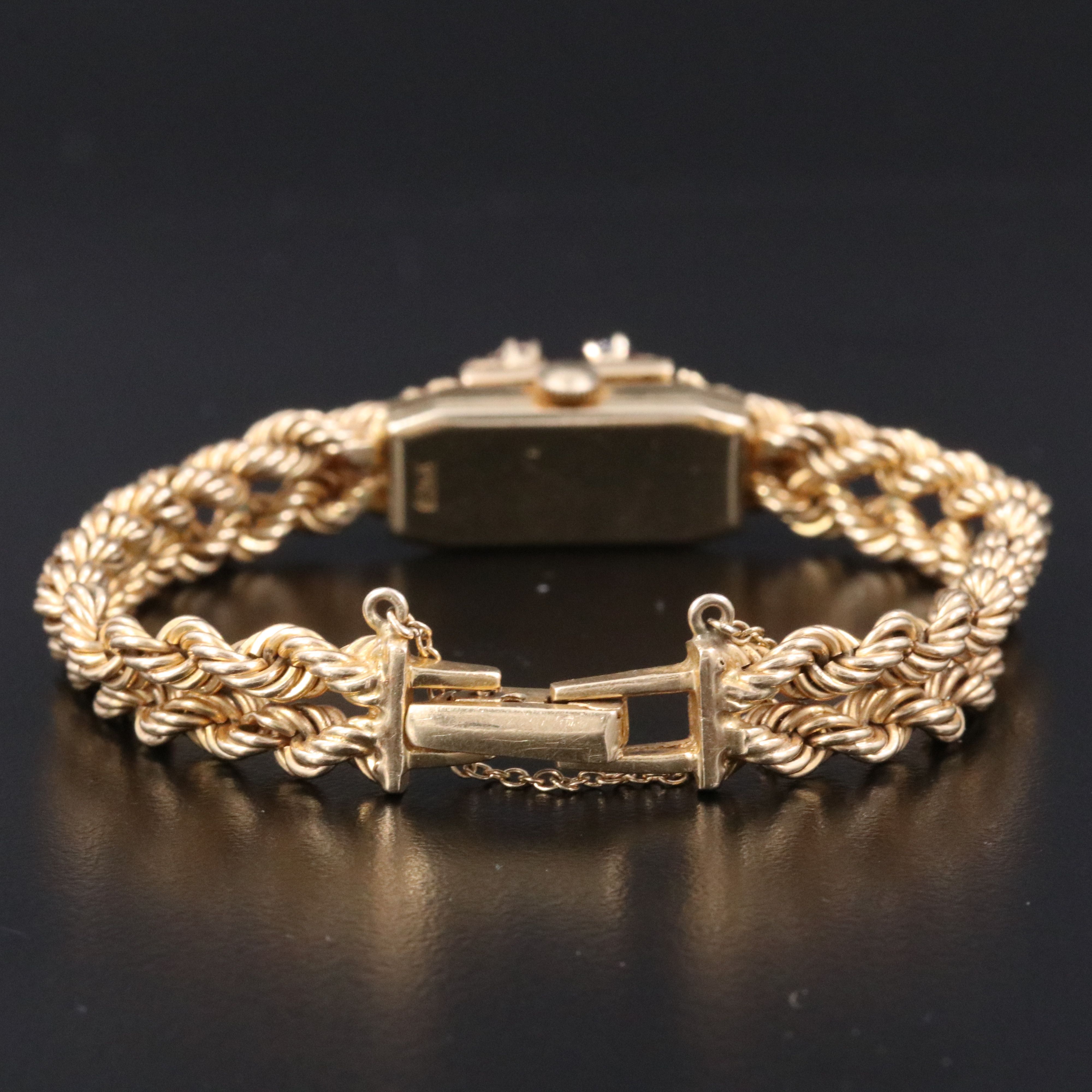 14K Cordova Garnet Hidden Dial Swiss Stem Wind Watch