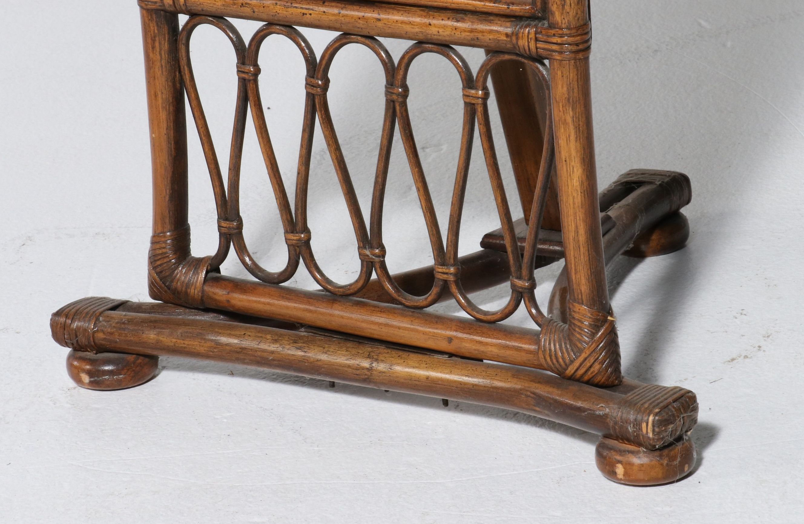 Four-Piece Bamboo and Rattan Living Room Set, Late 20th Century