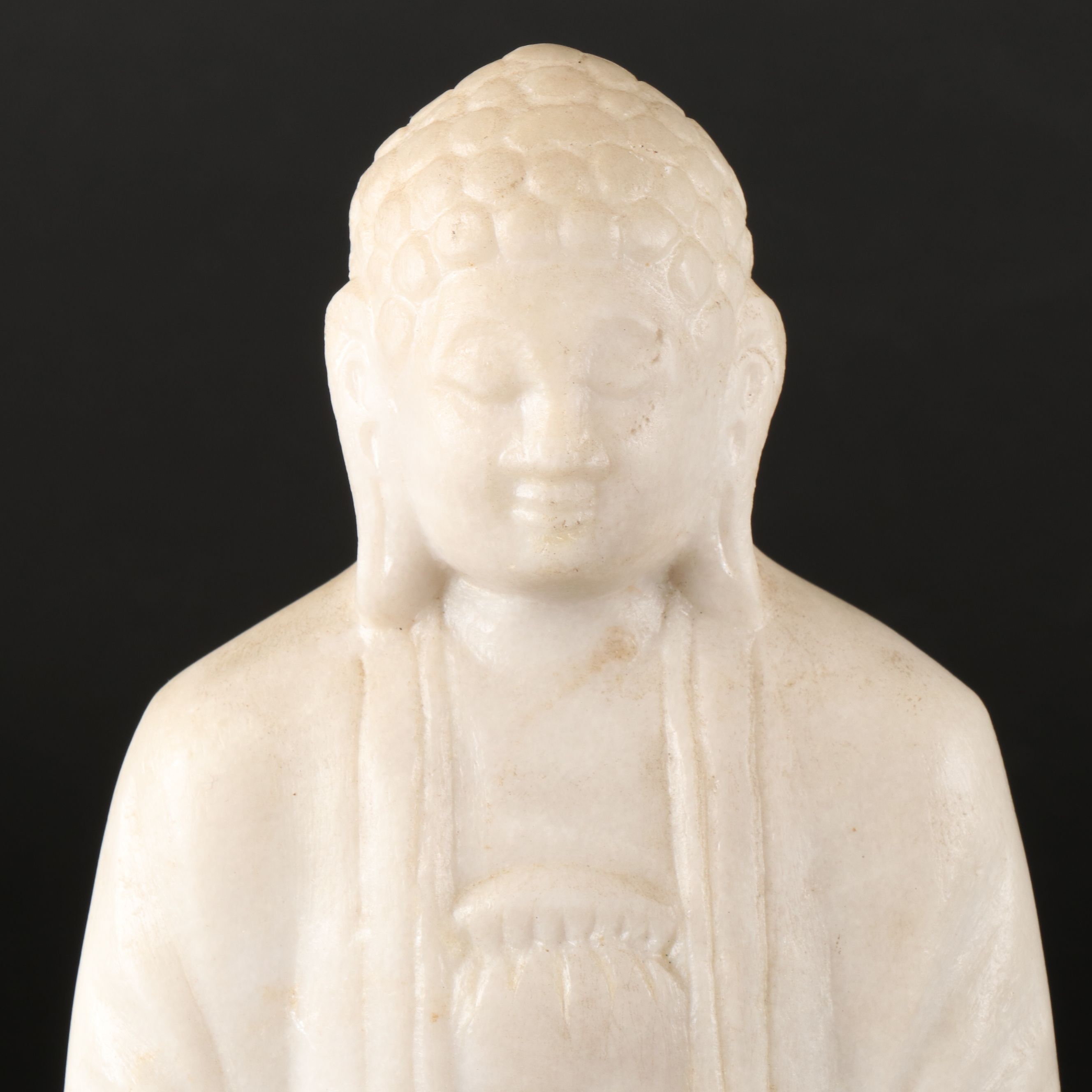 Chinese Hand-Carved Marble Buddha