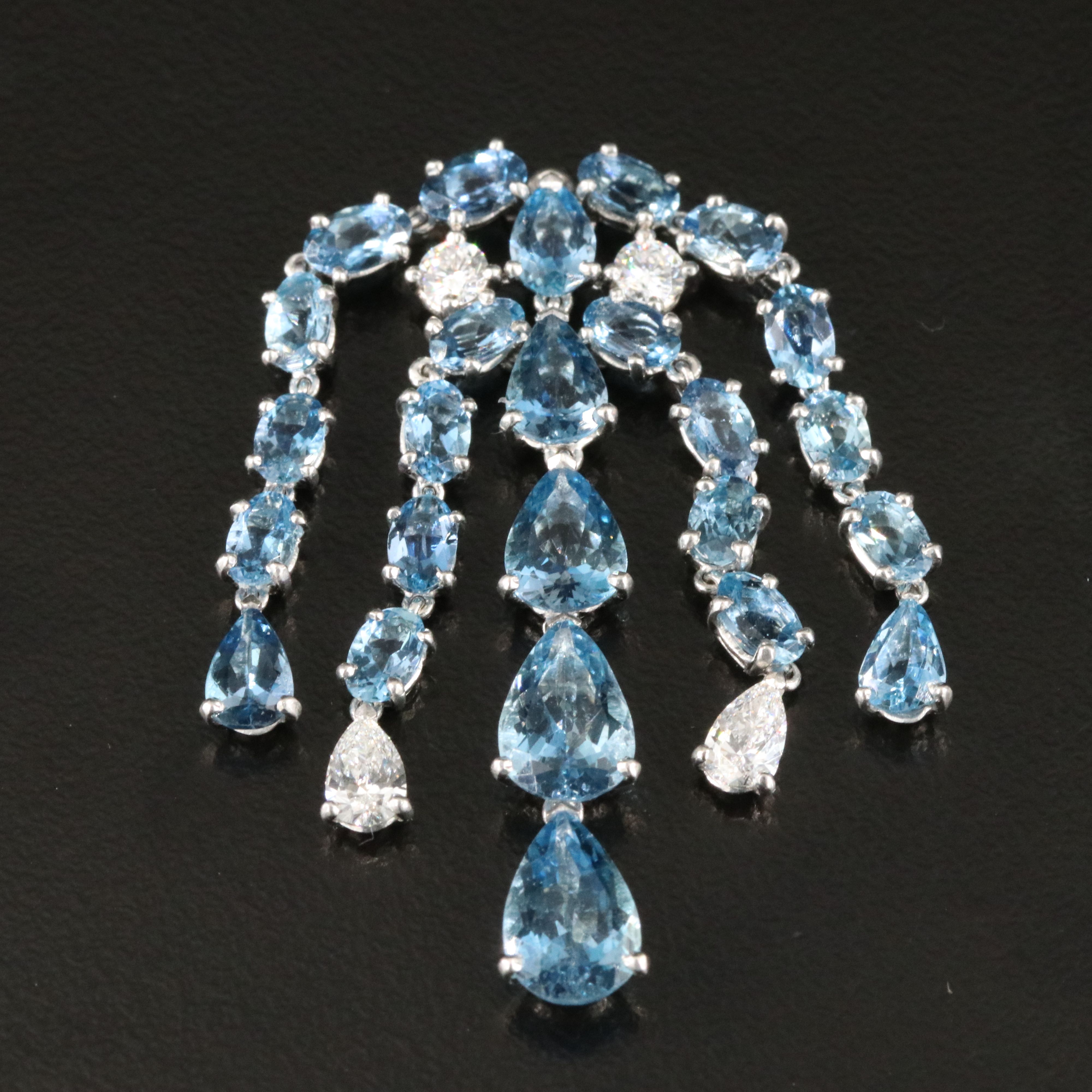 Platinum Aquamarine and 1.90 CTW Diamond Earring Enhancers