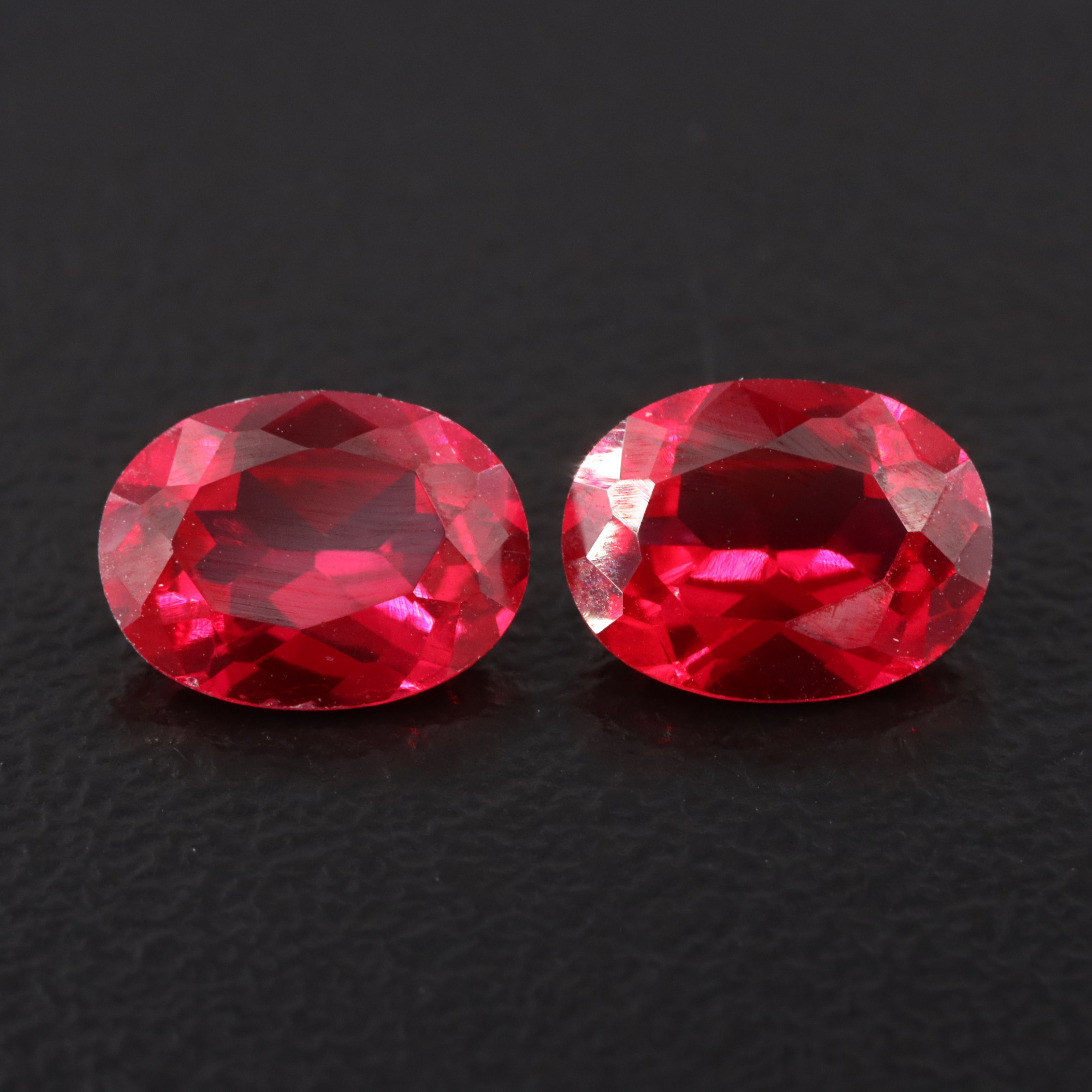 Loose 2.92 CTW Lab Grown Ruby Pair