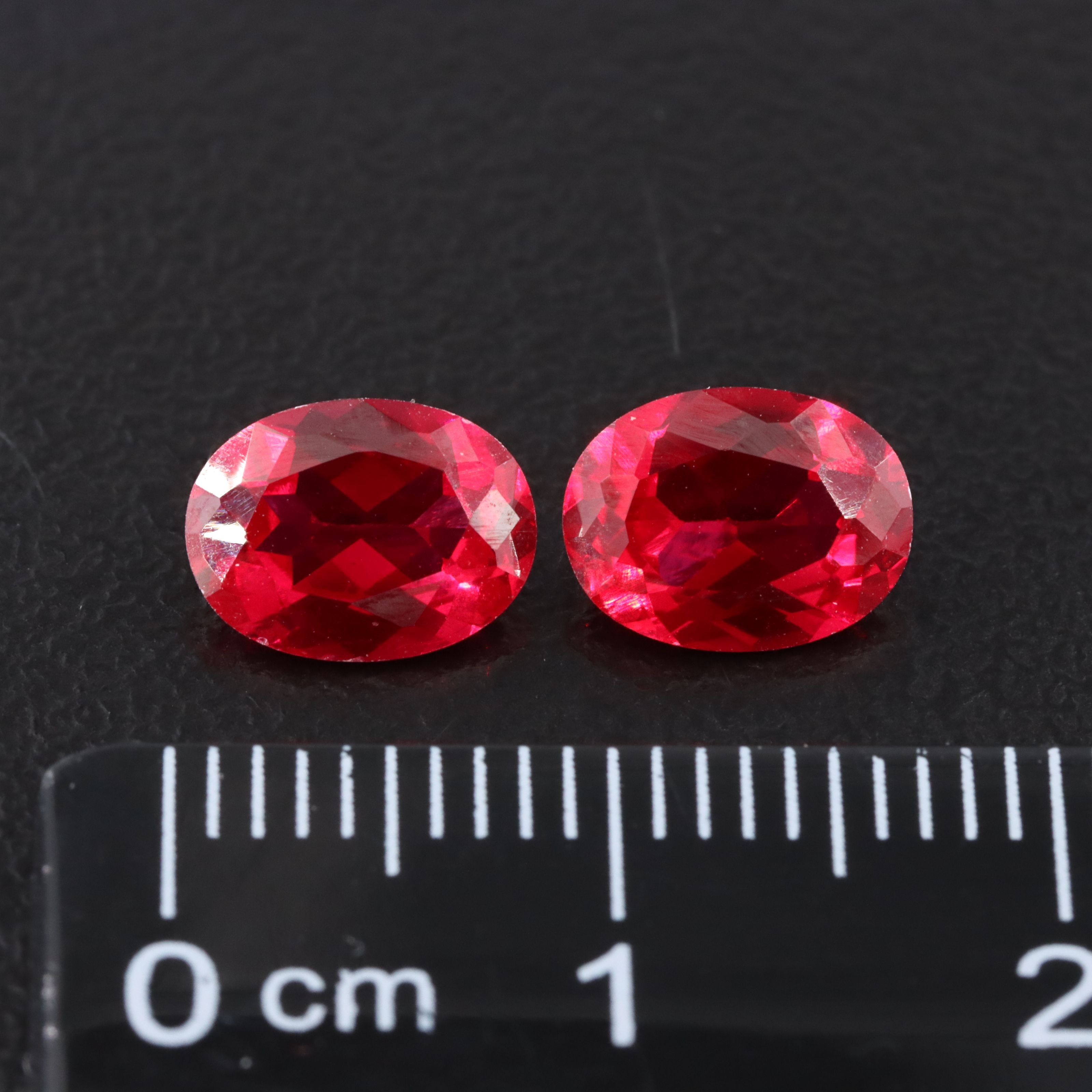 Loose 2.92 CTW Lab Grown Ruby Pair