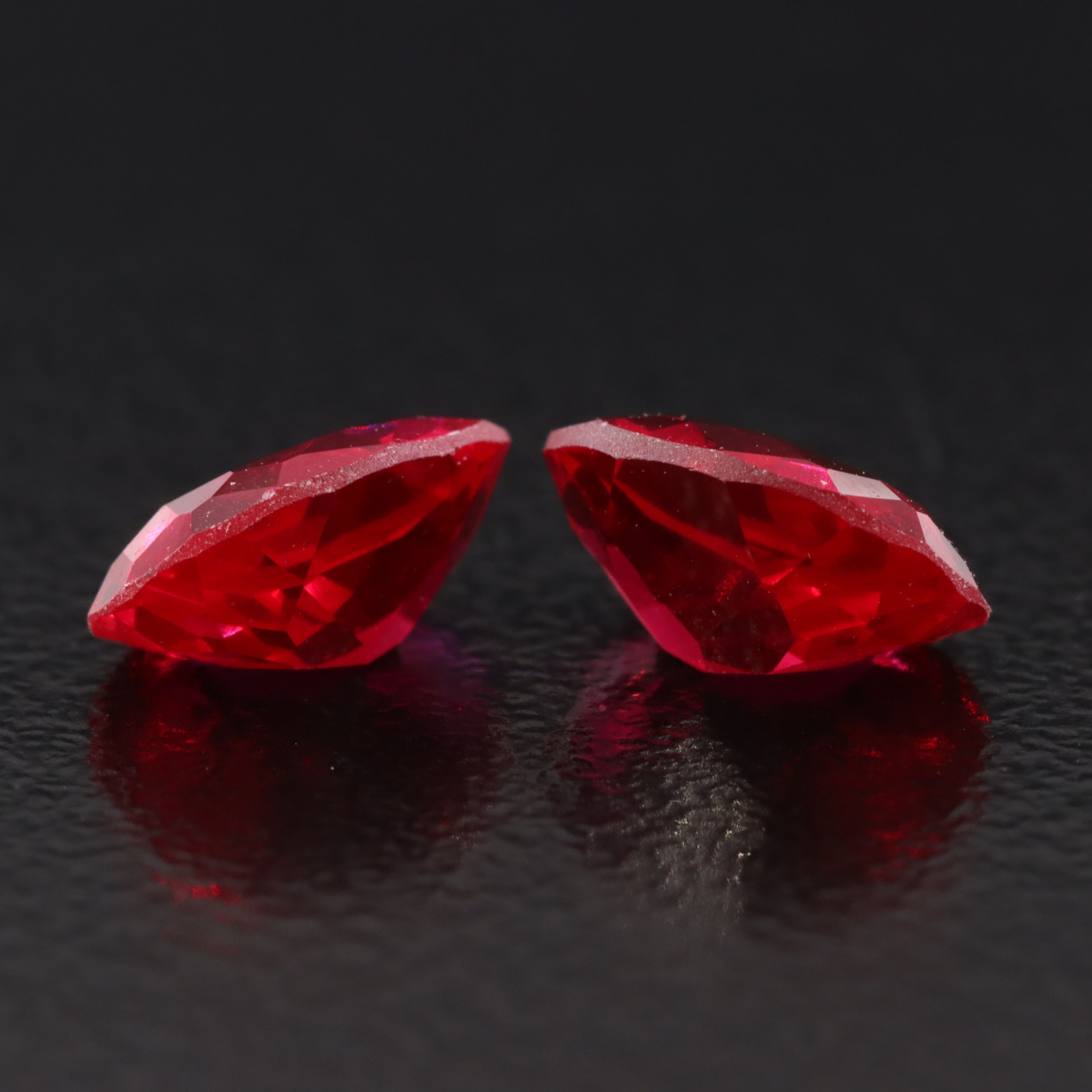 Loose 2.92 CTW Lab Grown Ruby Pair