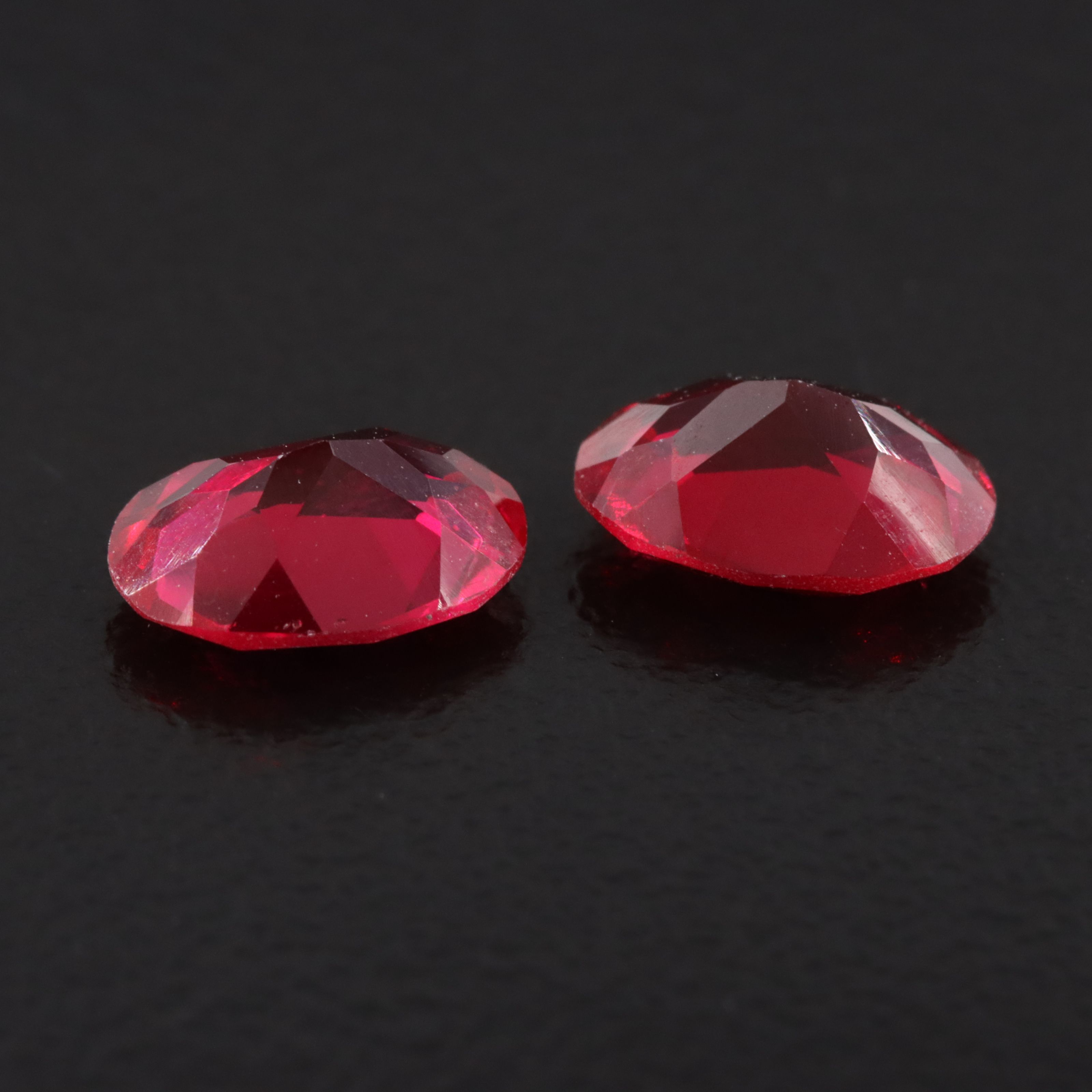 Loose 2.92 CTW Lab Grown Ruby Pair