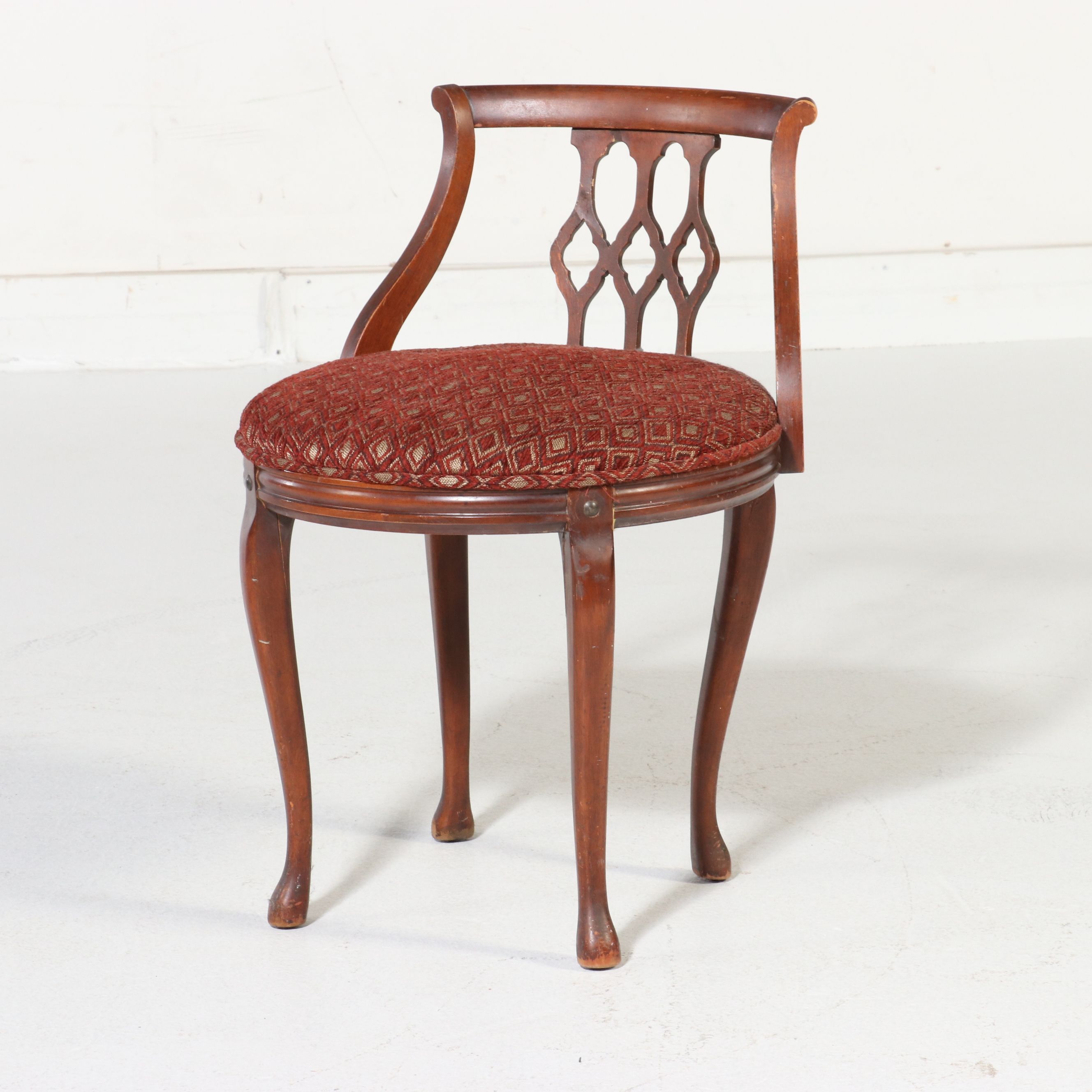Colonial Revival Style Secretary Desk with Sheraton Style Chair, 20th Century