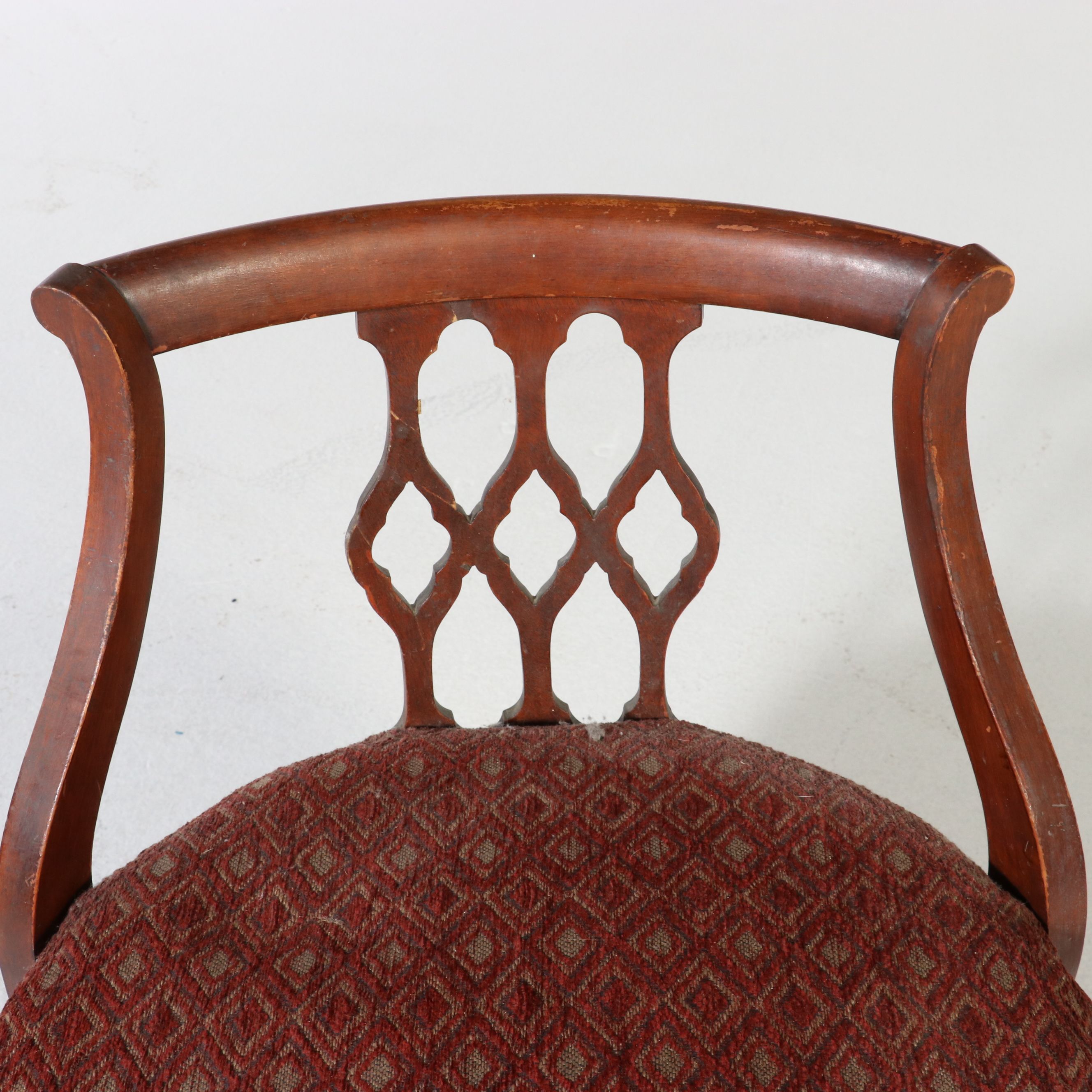 Colonial Revival Style Secretary Desk with Sheraton Style Chair, 20th Century