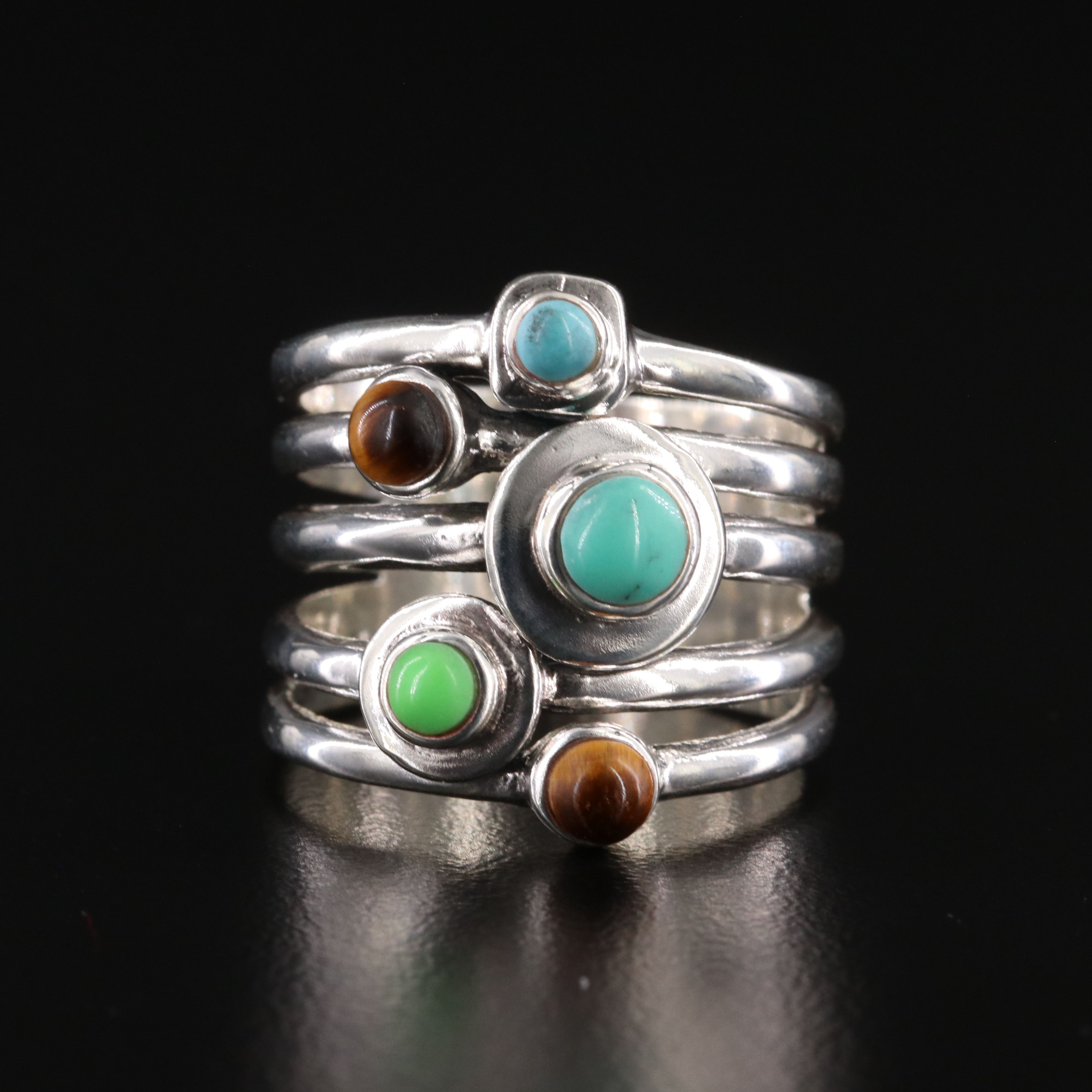 Sterling Tiger's Eye and Turquoise Ring