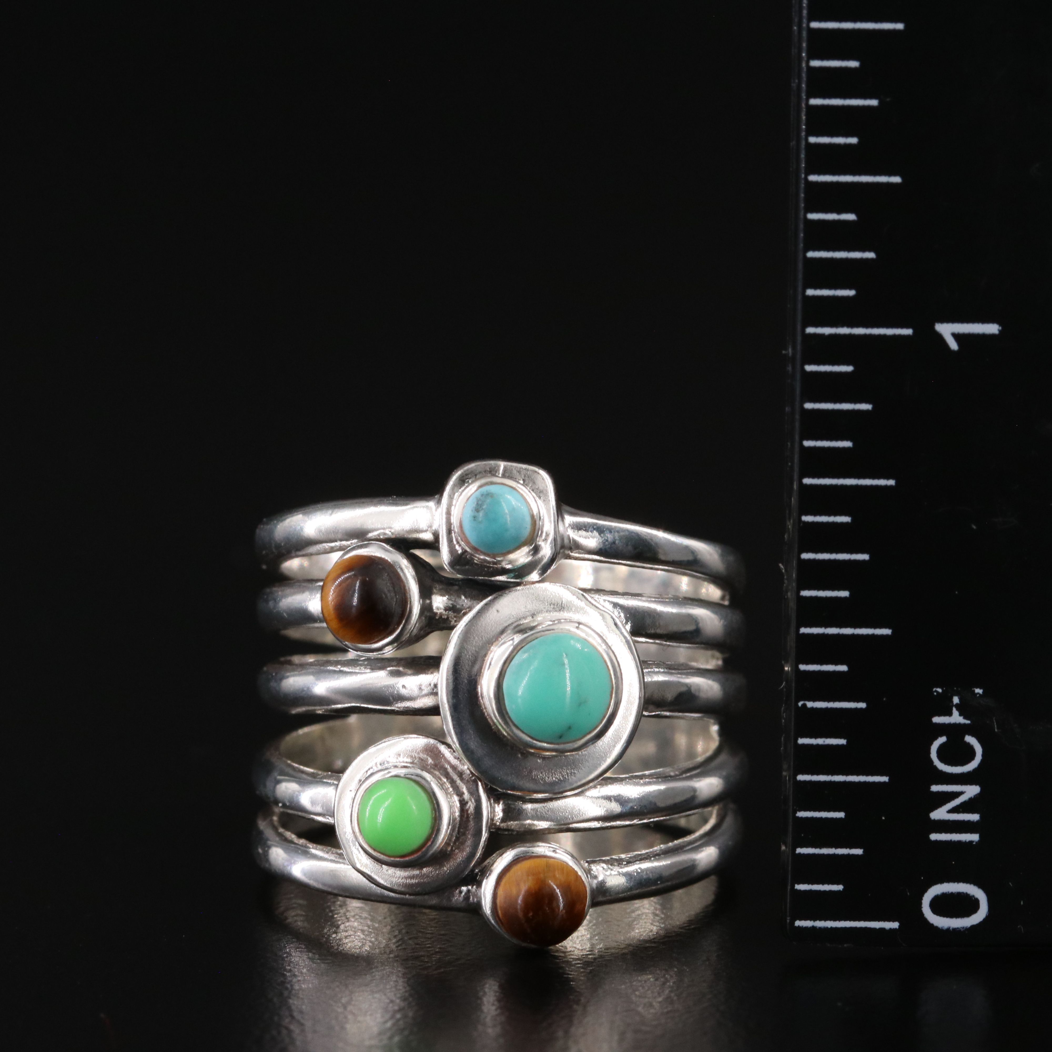 Sterling Tiger's Eye and Turquoise Ring