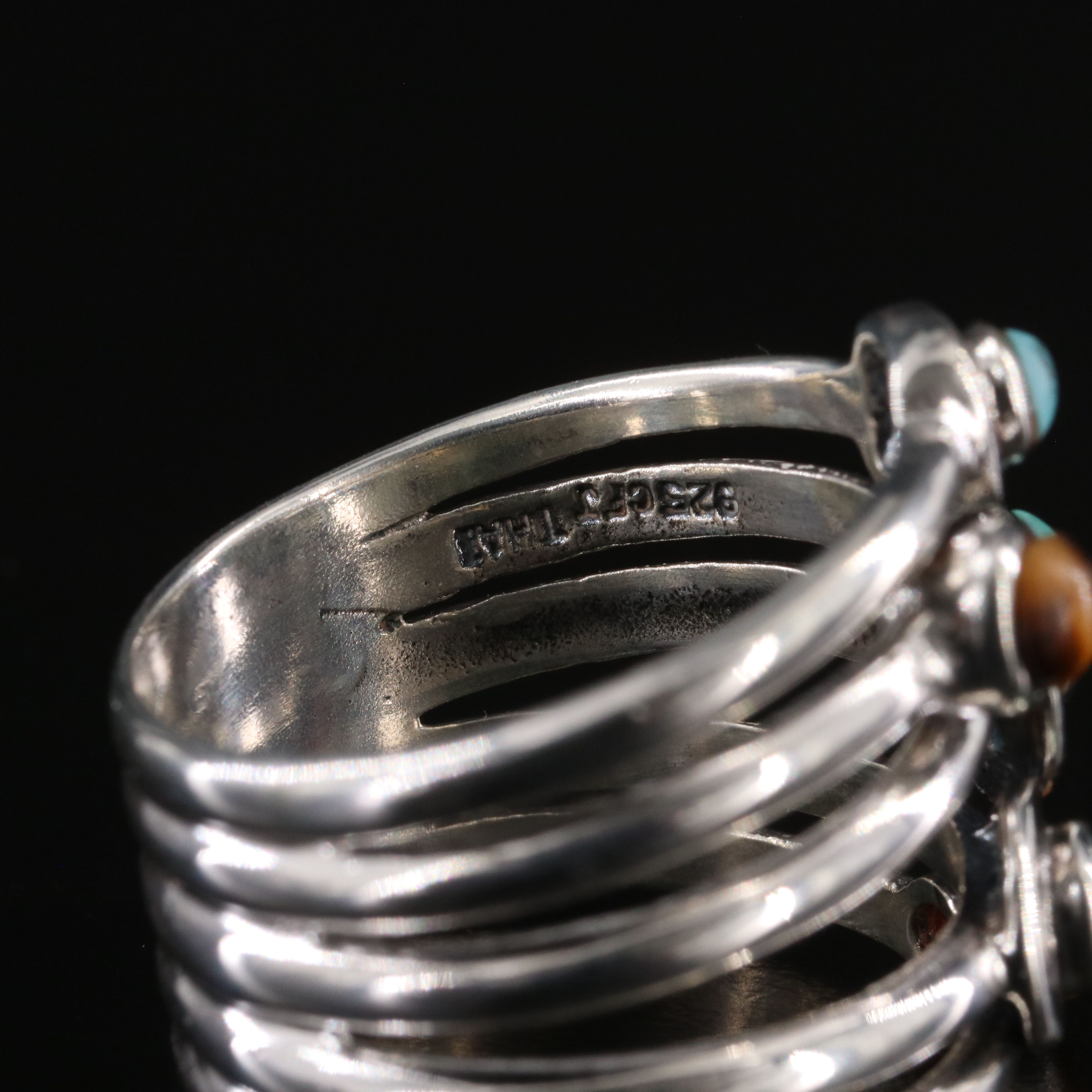 Sterling Tiger's Eye and Turquoise Ring