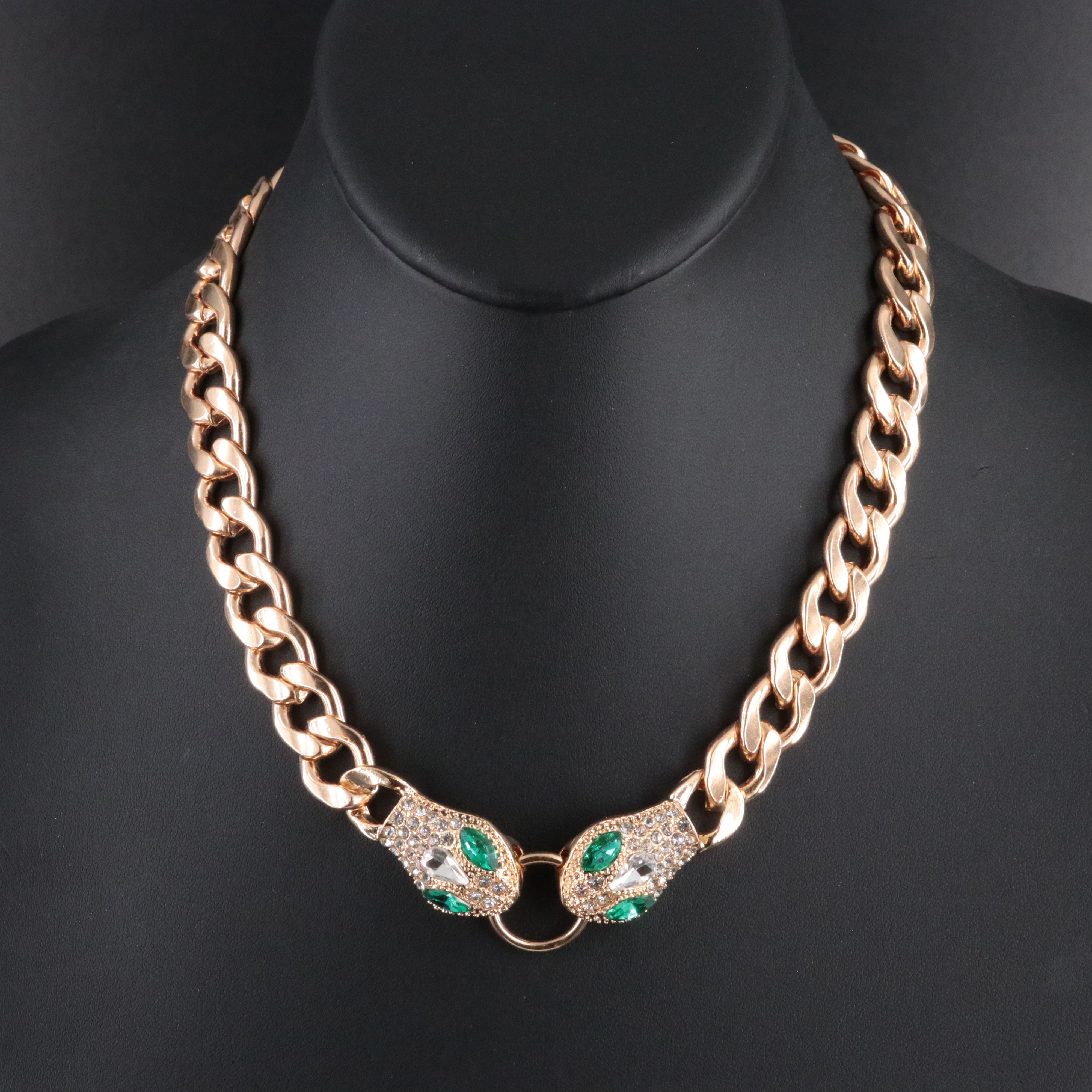 Rhinestone Snake Doorknocker Necklace