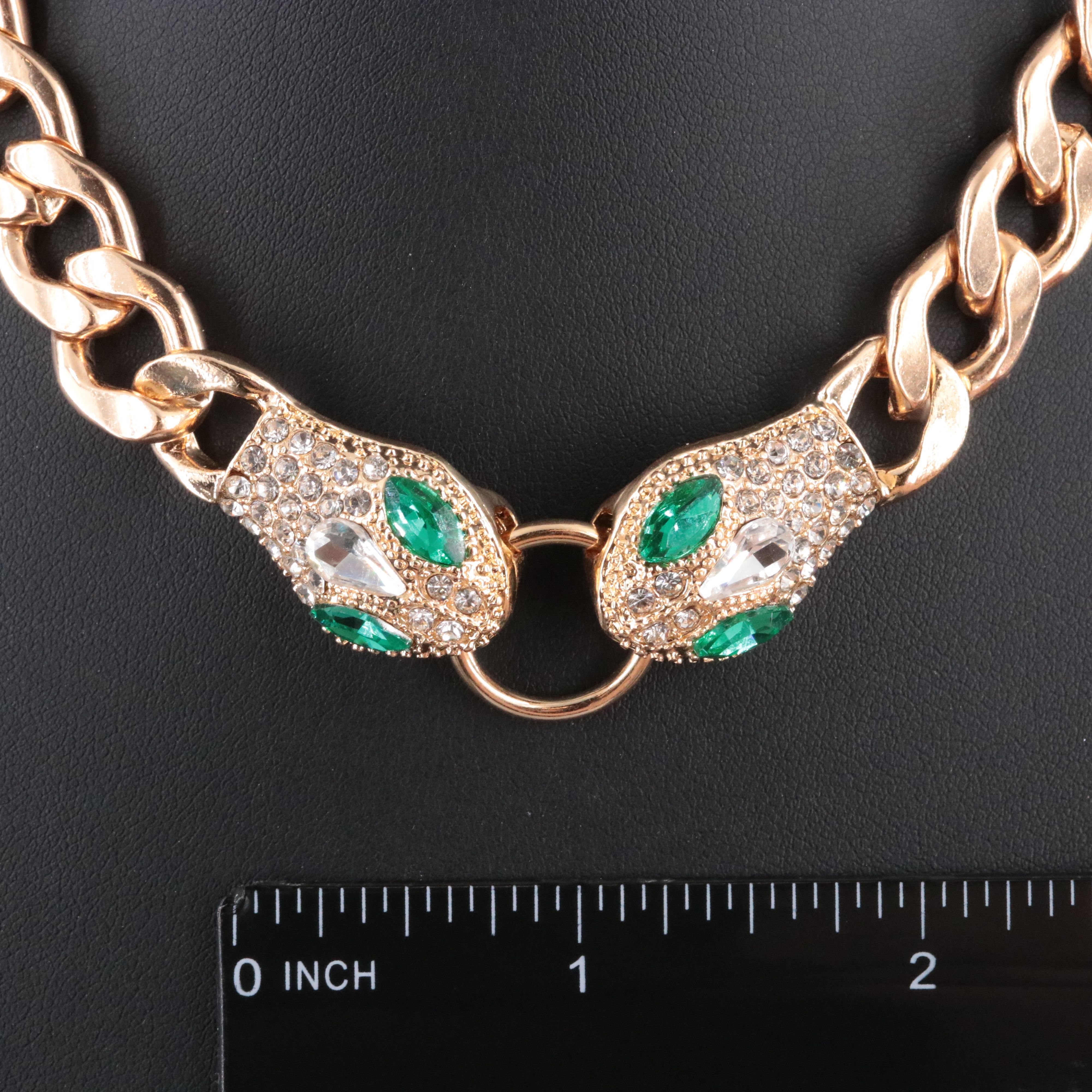 Rhinestone Snake Doorknocker Necklace