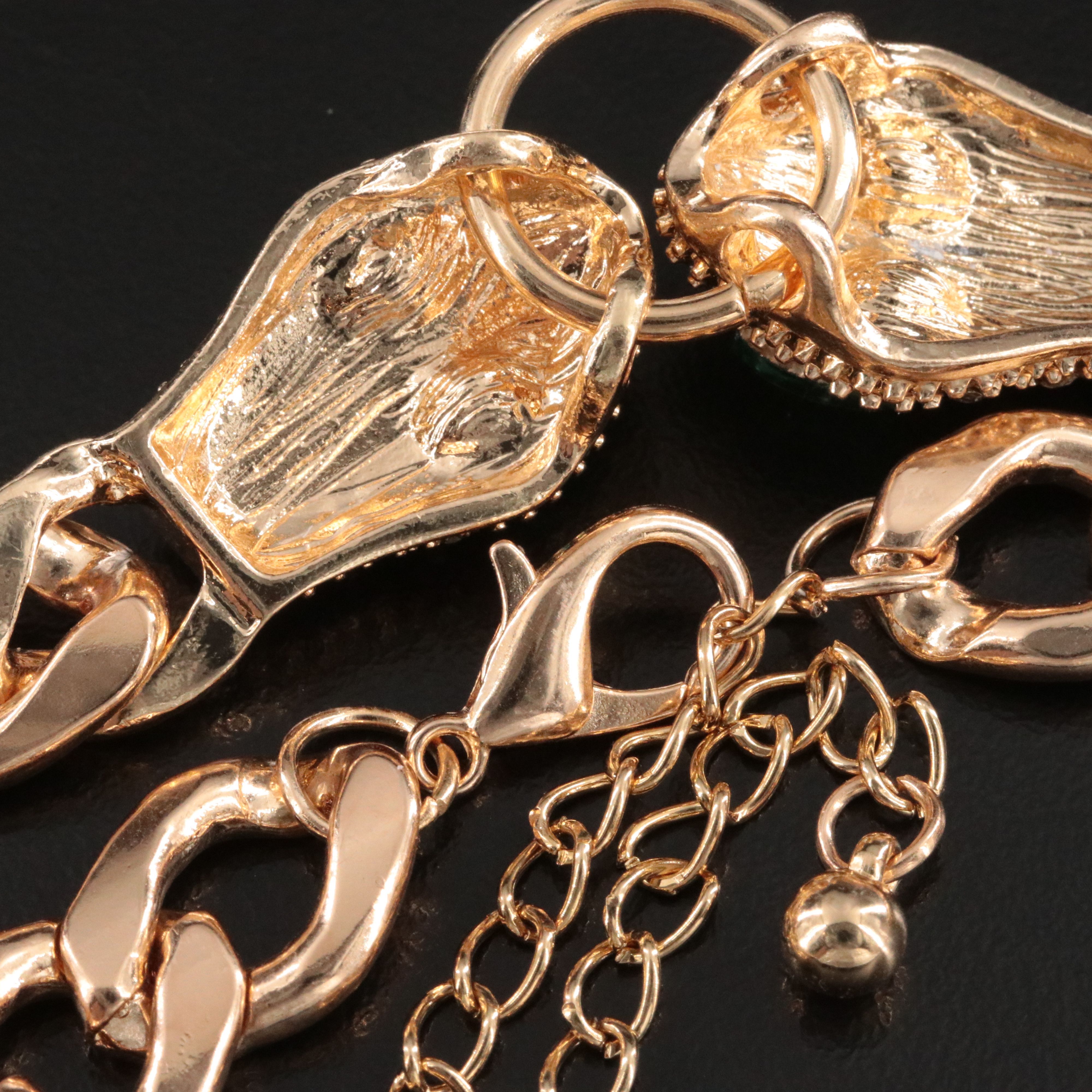 Rhinestone Snake Doorknocker Necklace