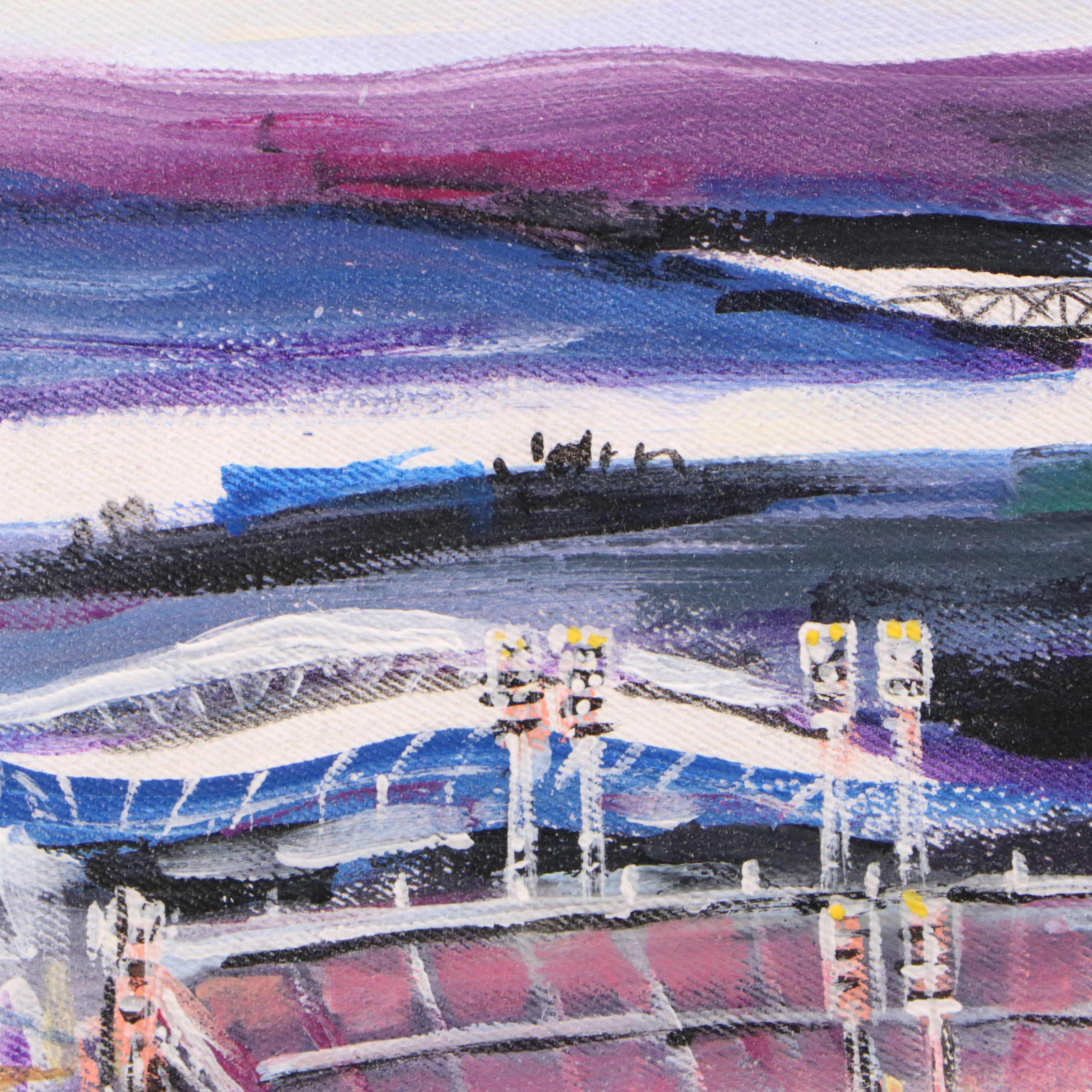 John Wilson Cincinnati Cityscape Acrylic Painting, 2010