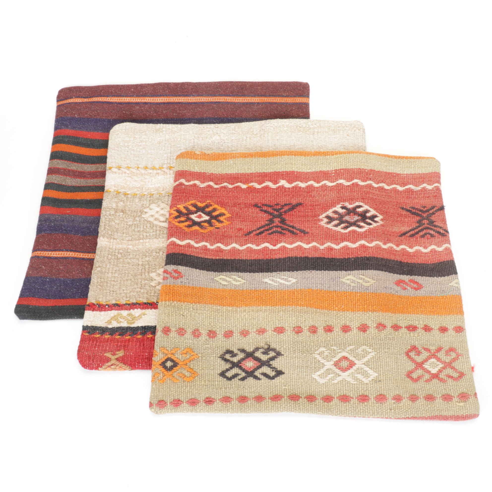 Hand-Pieced Kilim Rug Remnant Pillow Covers