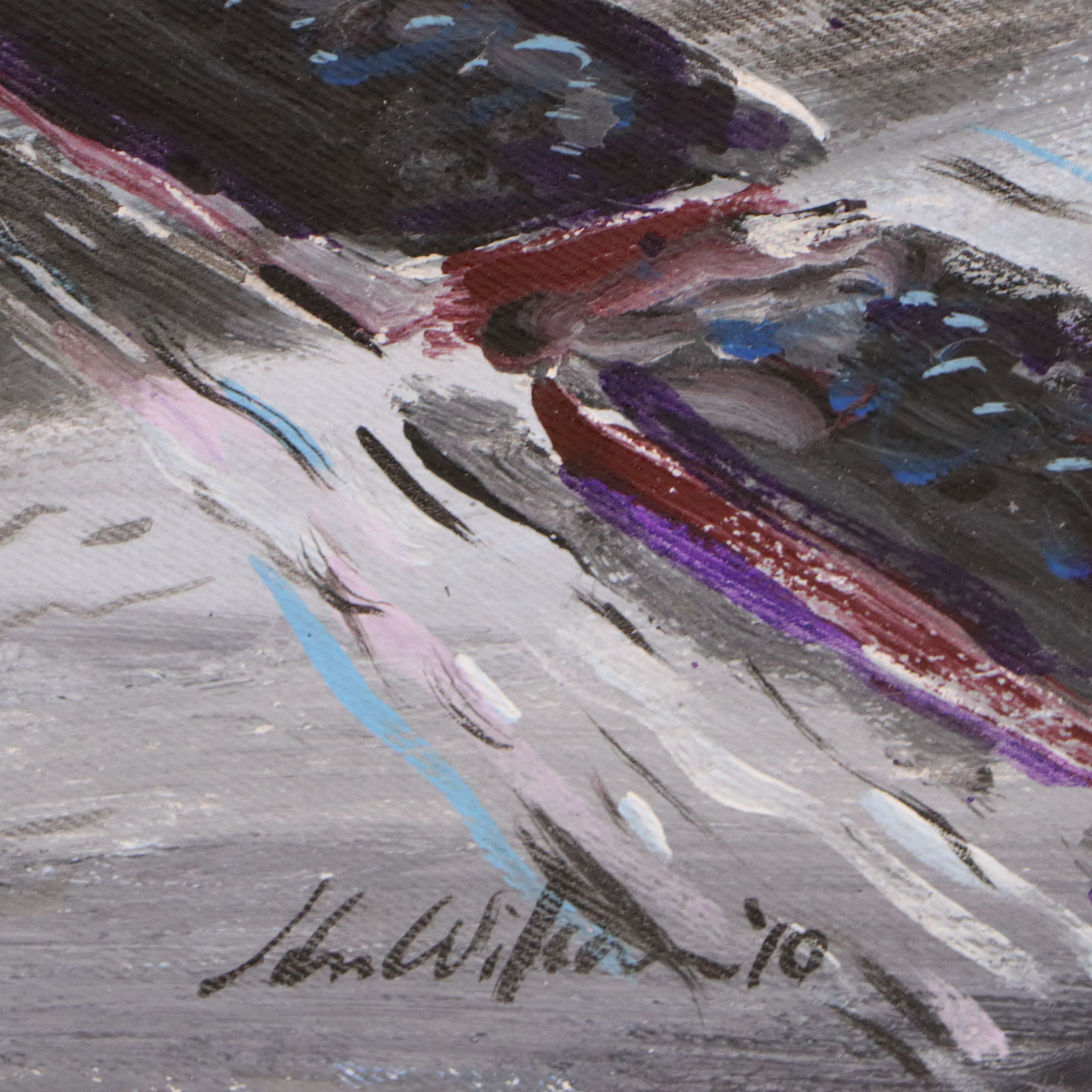 John Wilson Cincinnati Cityscape Acrylic Painting, 2010