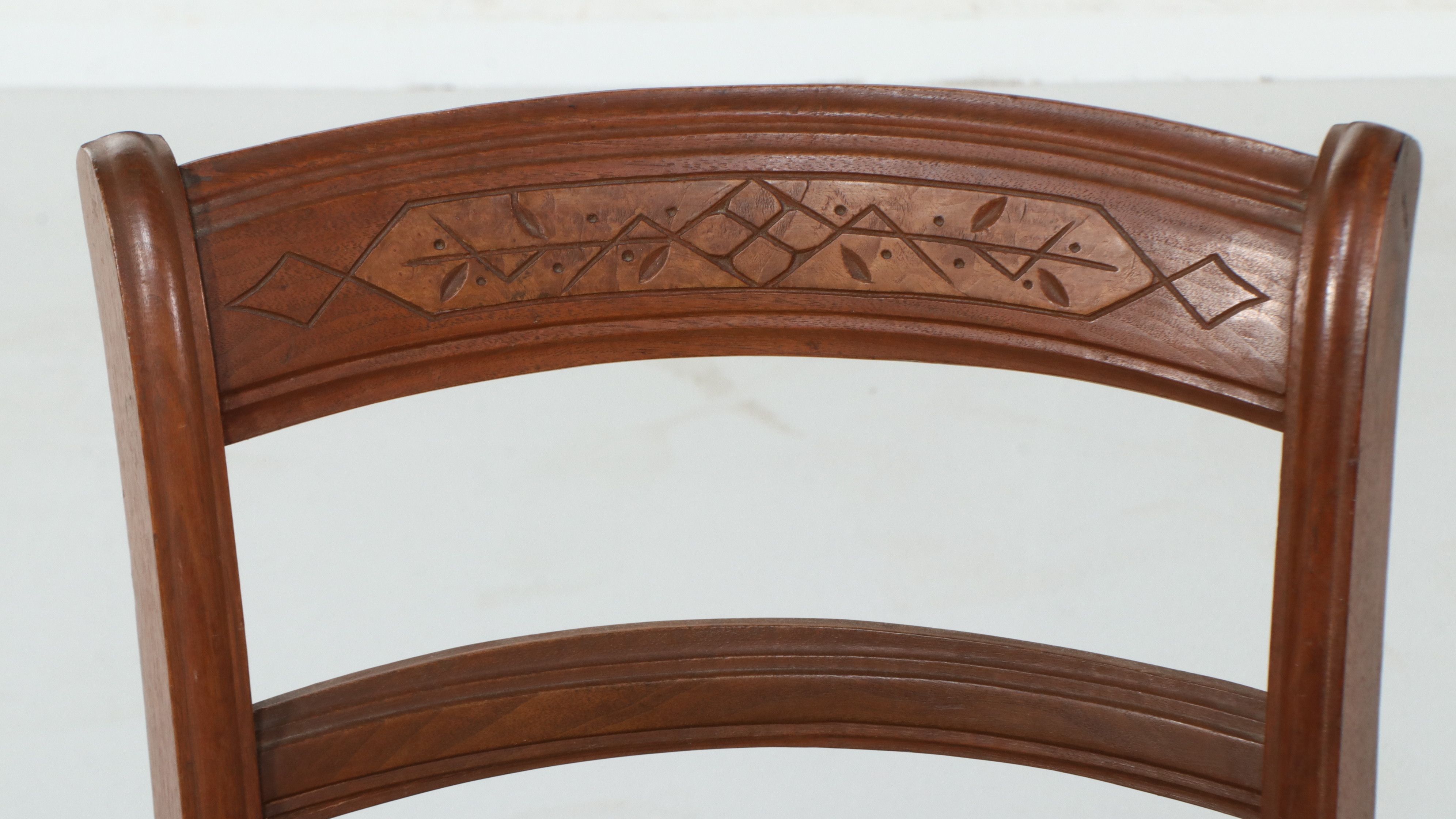 Three Continental Style Ladder-Back Armchairs with Needlepoint Seats, 20th C.