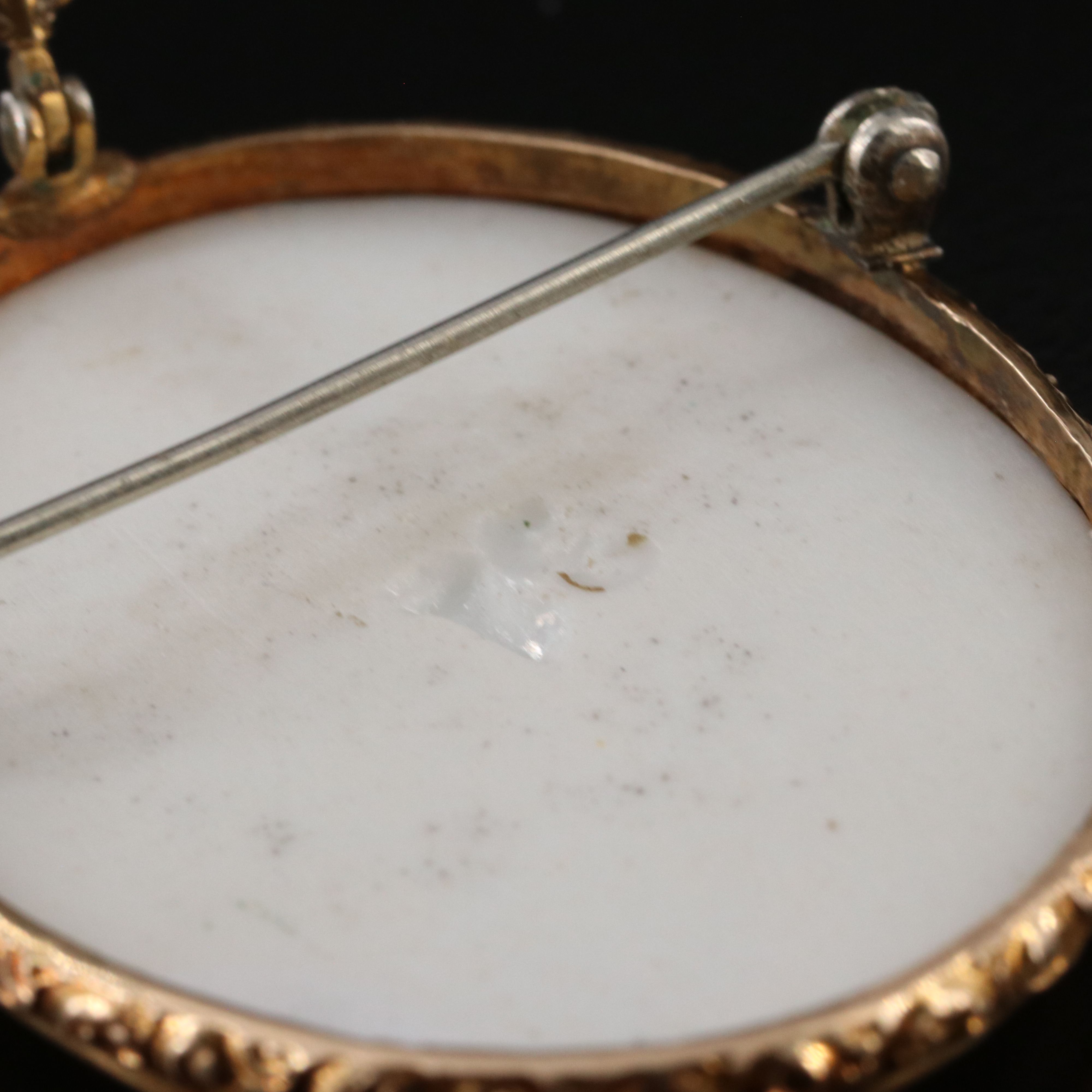 Antique 10K Miniature Portrait of Queen Louise of Prussia Converter Brooch