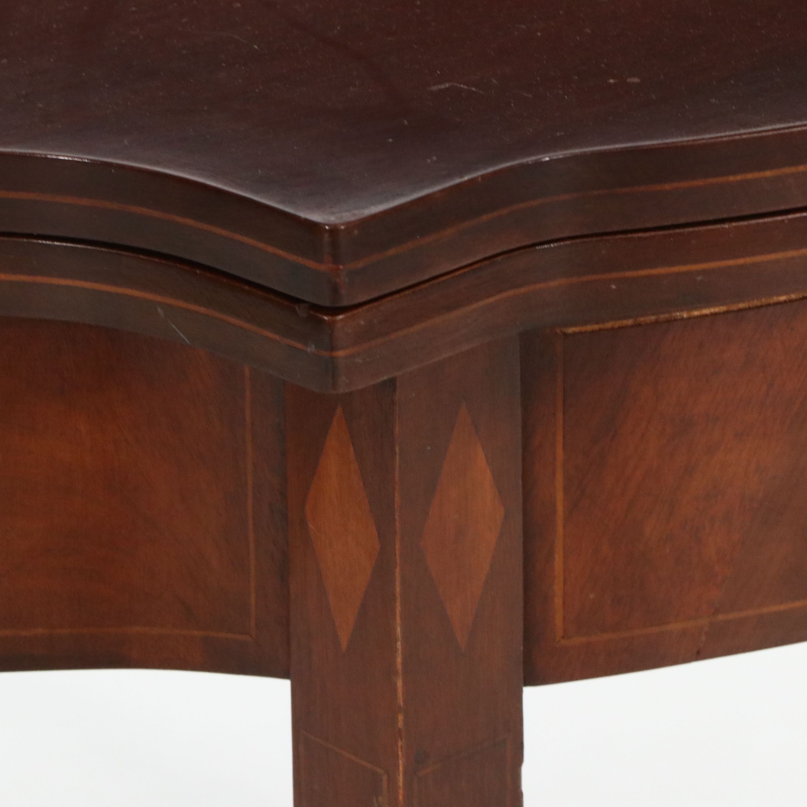Imperial Furniture Co. Hepplewhite Style Mahogany Demilune Games Table