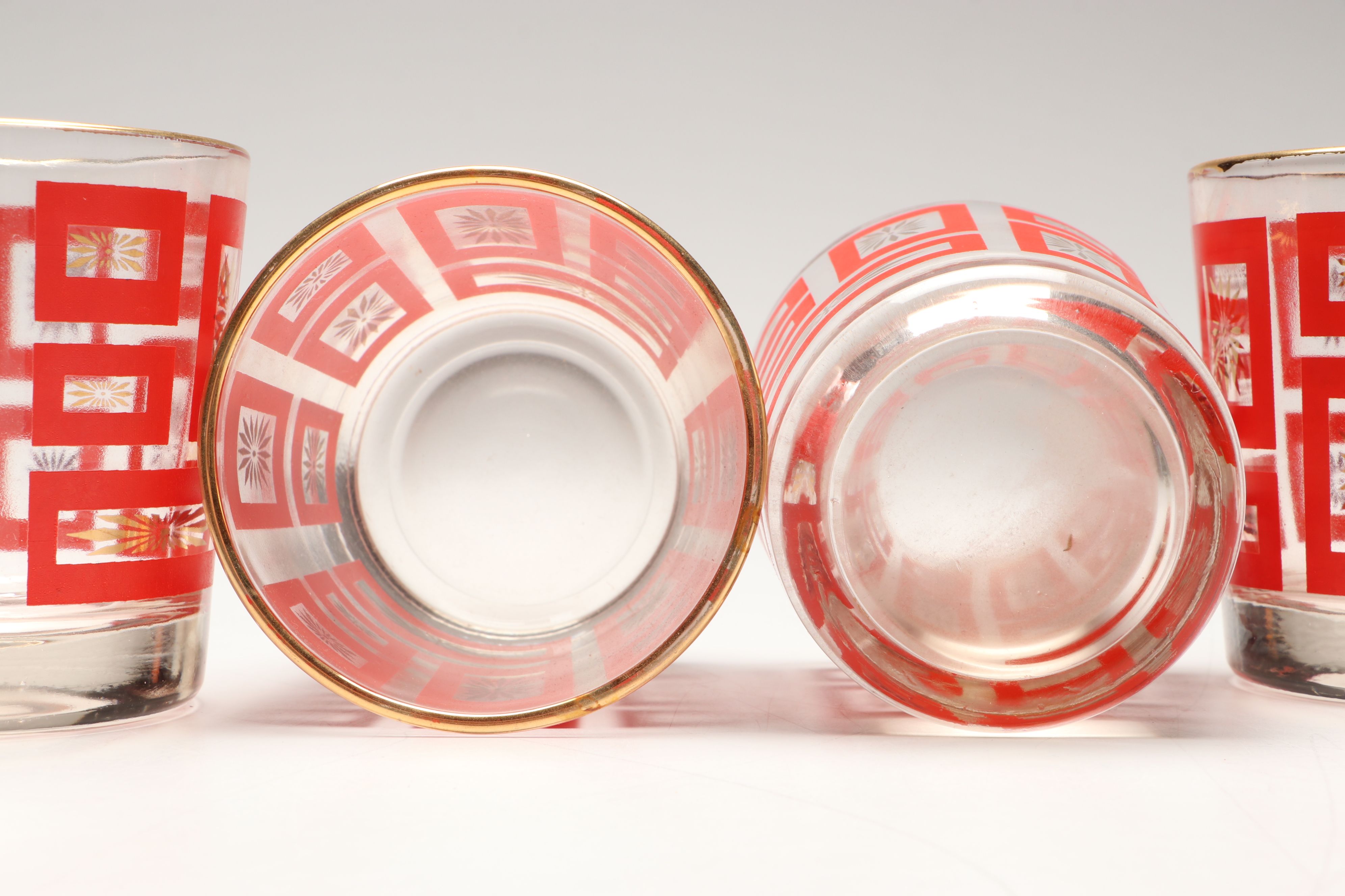 MCM Jeannette "Atomic Starburst" Glass Cocktail Shaker, Pitcher and More Barware