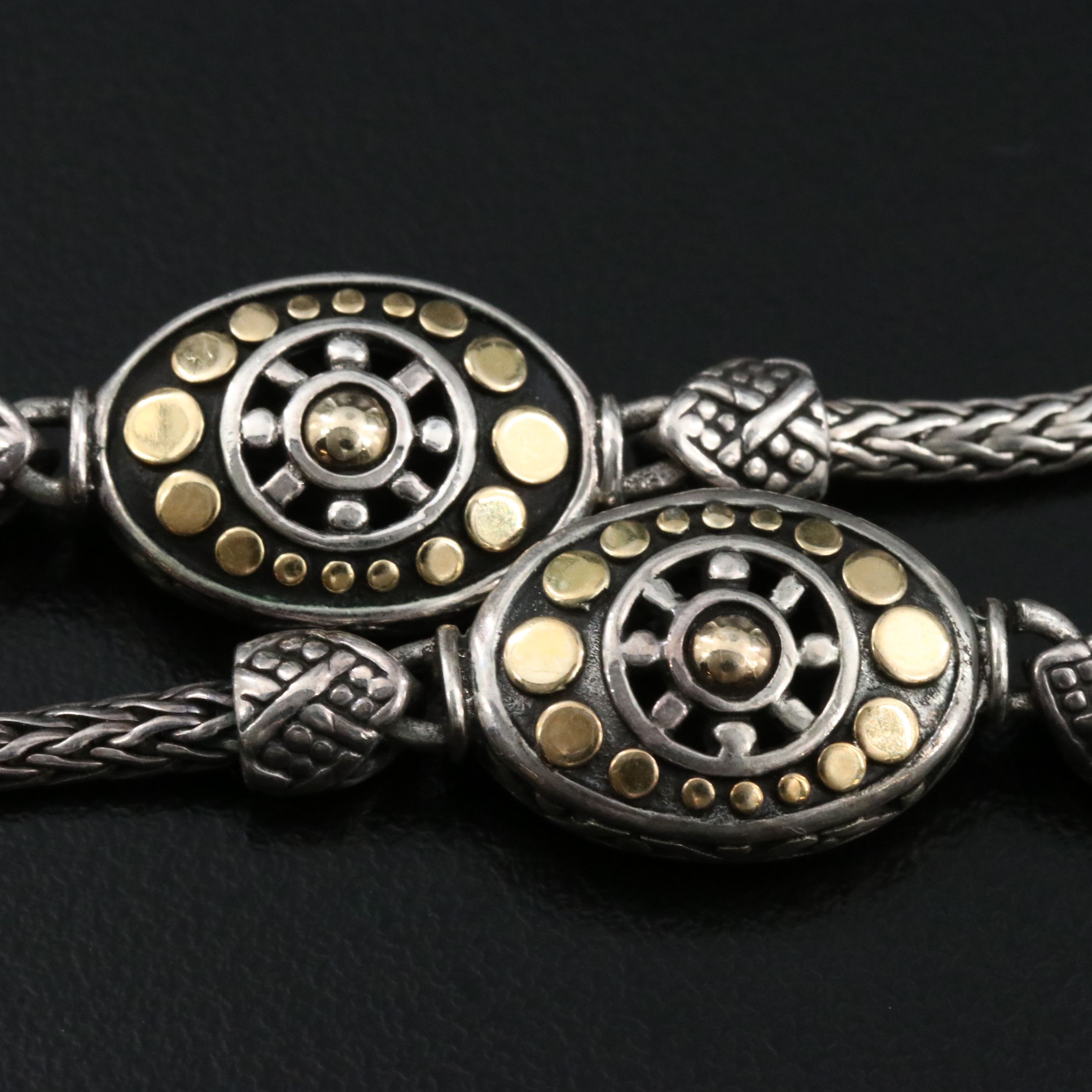 John Hardy Dot Sterling and 18K Oval Station Chain