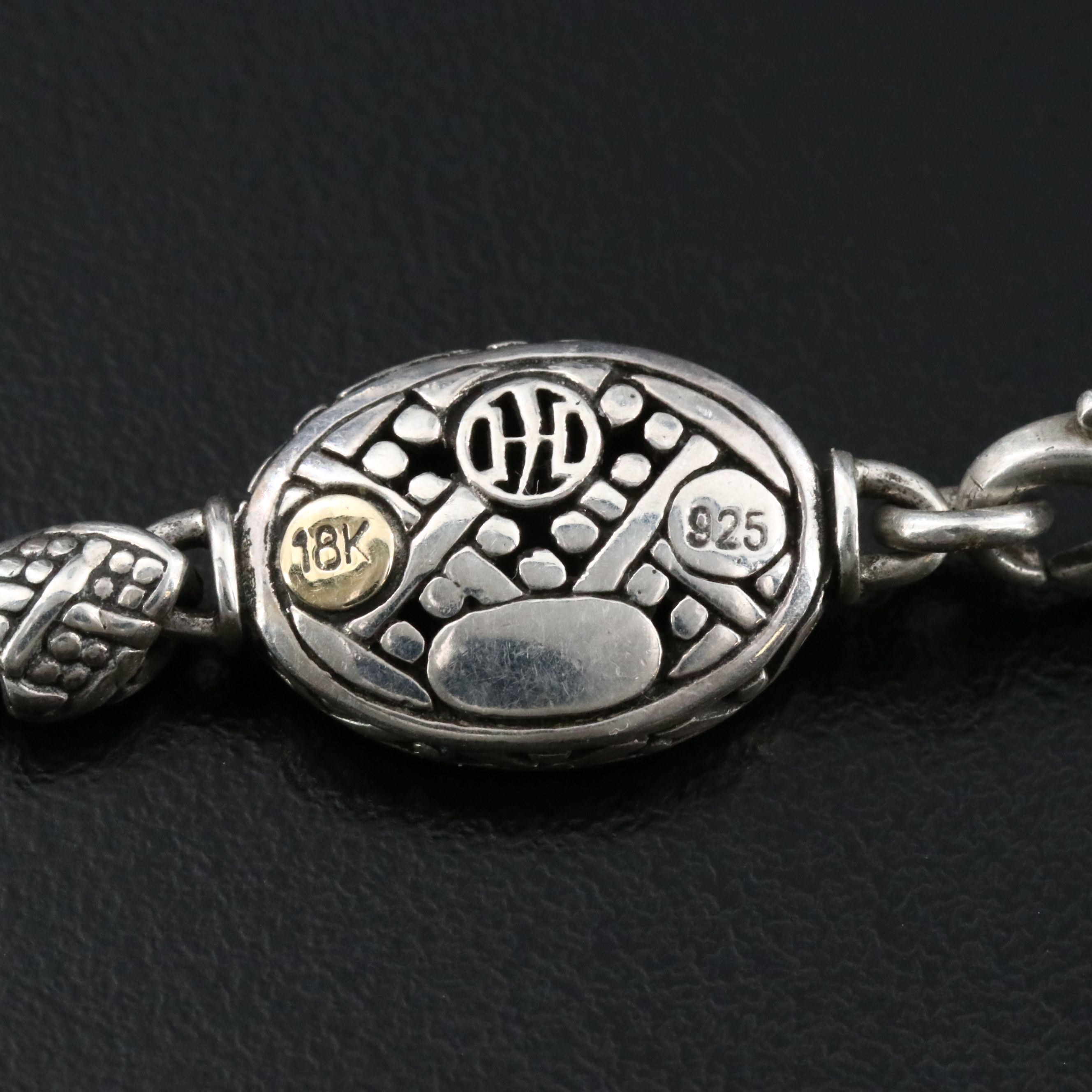 John Hardy Dot Sterling and 18K Oval Station Chain