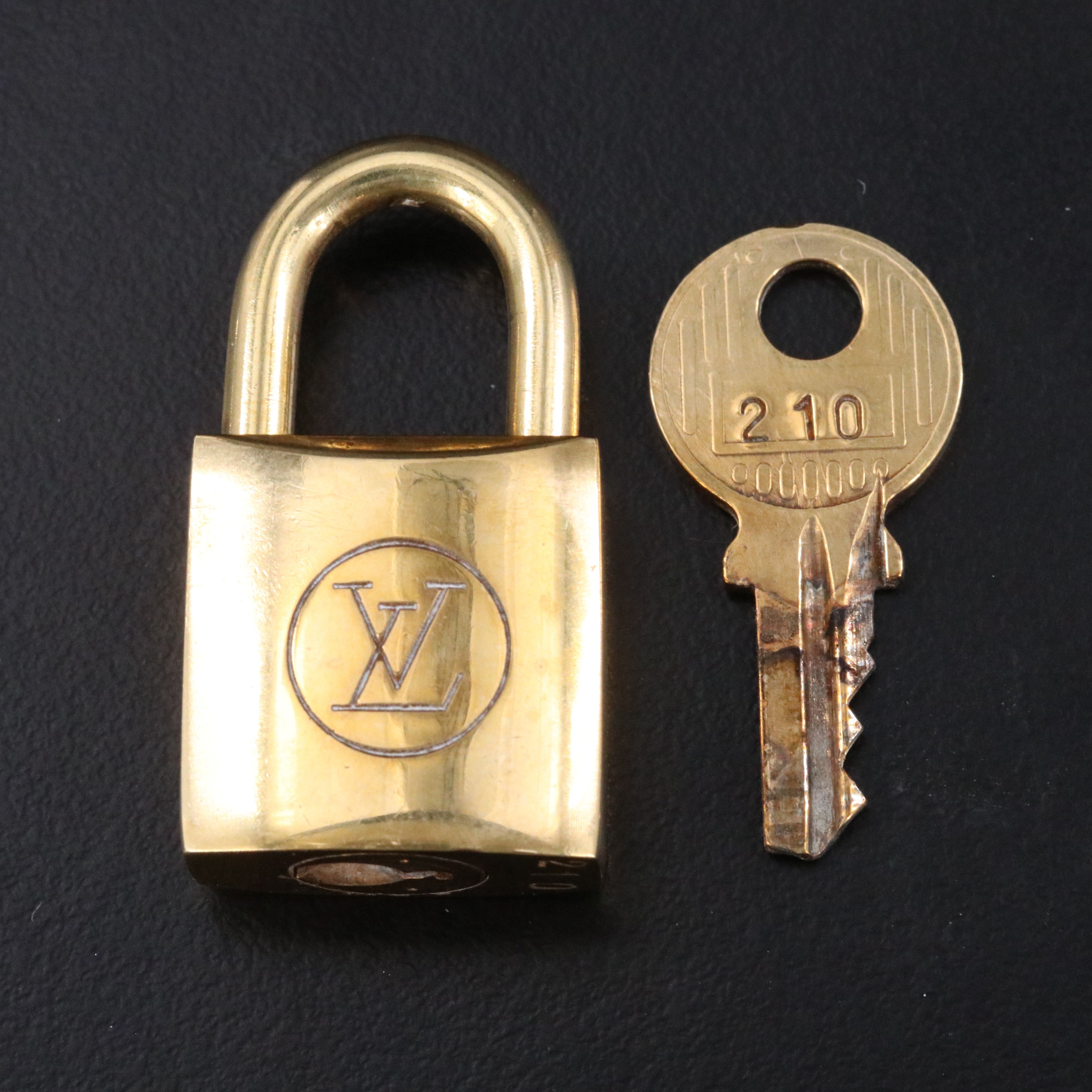 Vintage Louis Vuitton Brass Padlock with Key