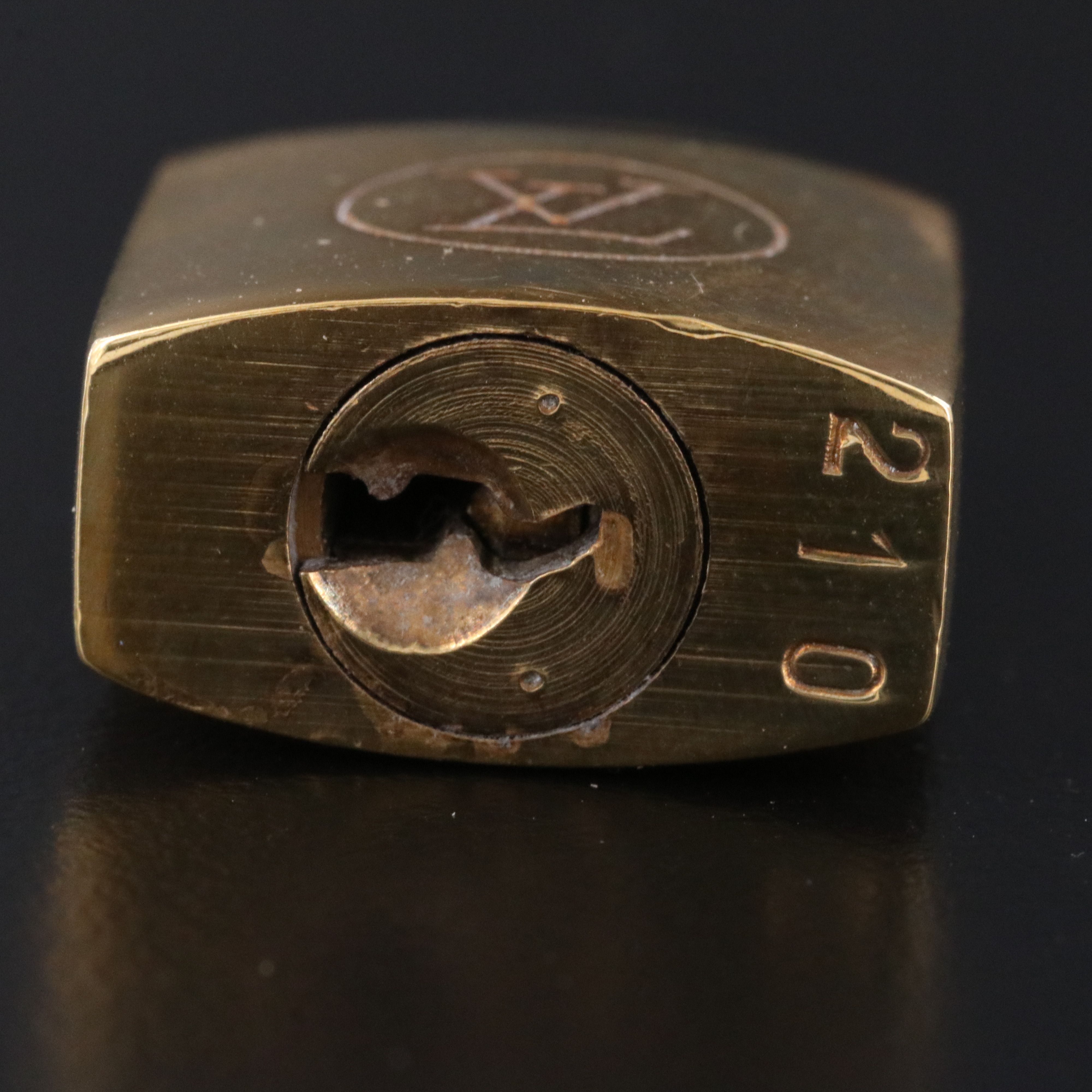 Vintage Louis Vuitton Brass Padlock with Key