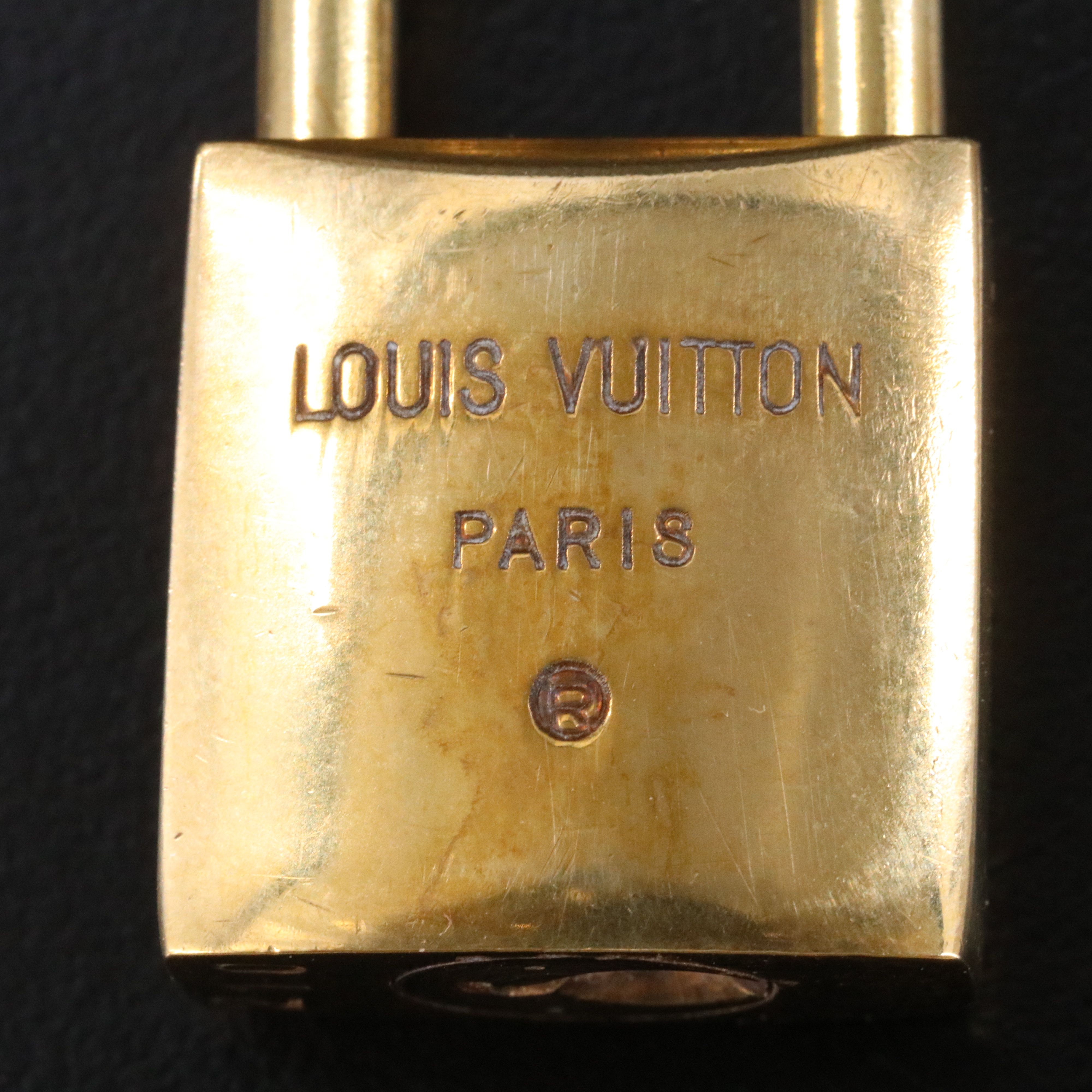 Vintage Louis Vuitton Brass Padlock with Key