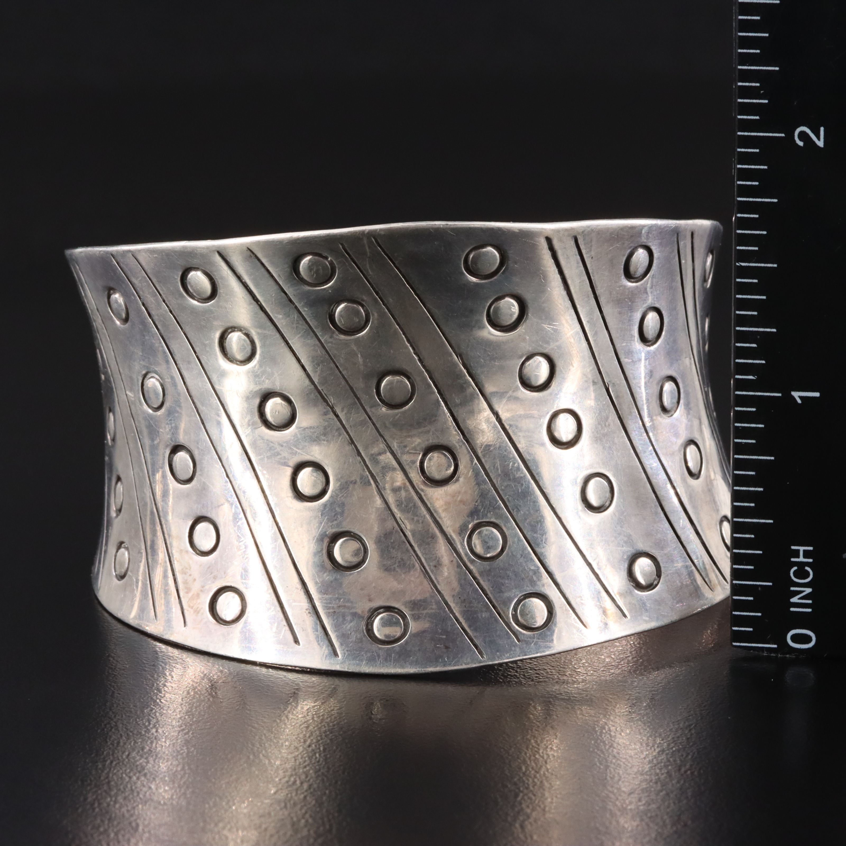 Sterling Dot Patterned Cuff Bracelets
