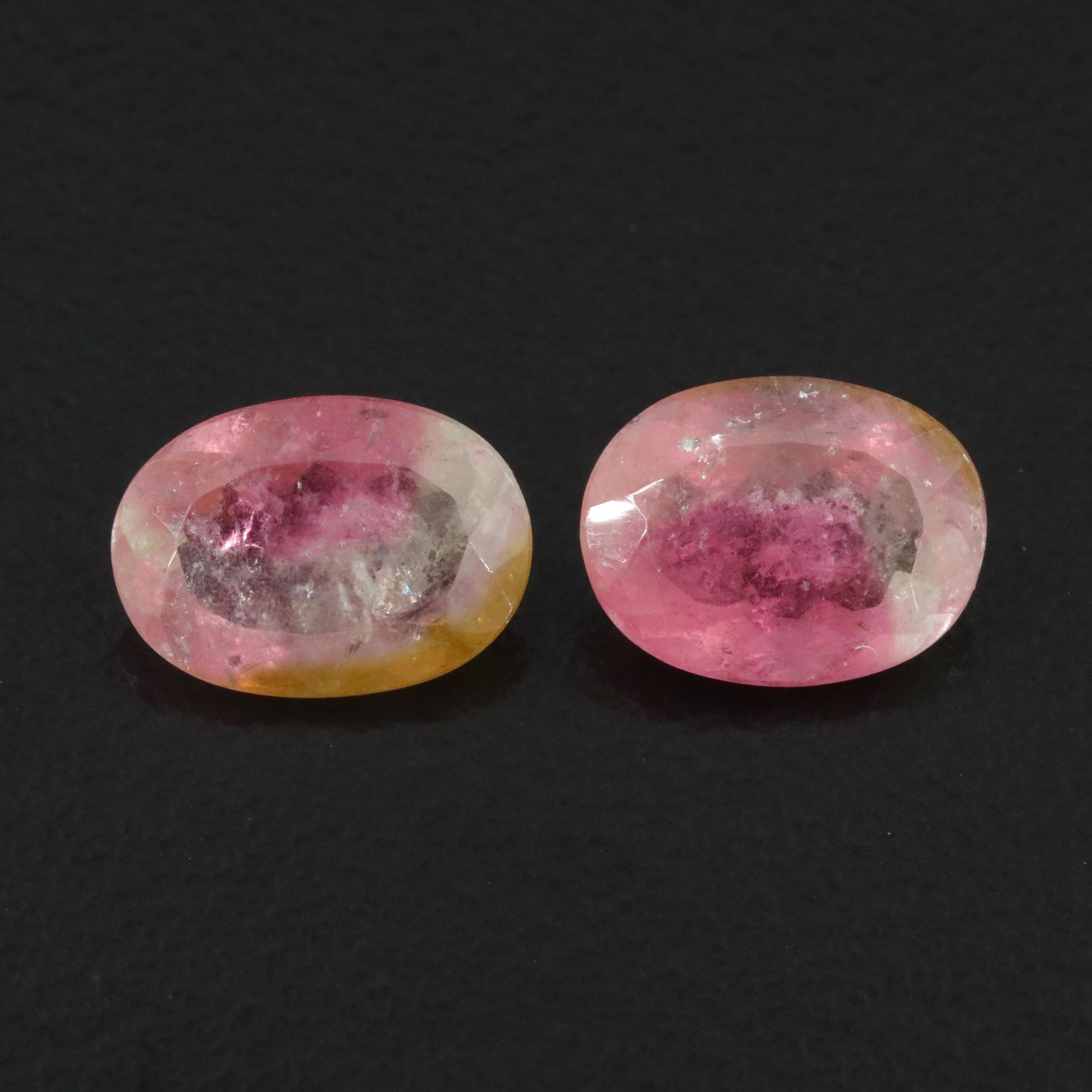 Loose 4.63 CTW Bi-Color Tourmaline Pair