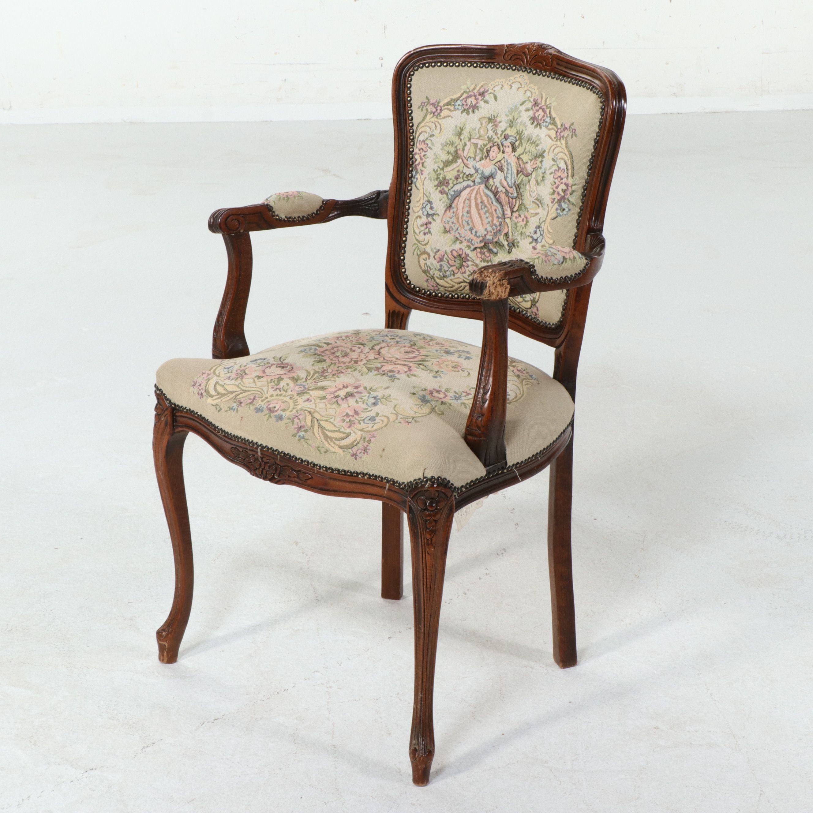Pair of Italian Louis XV Style Fauteuils, Late 20th Century