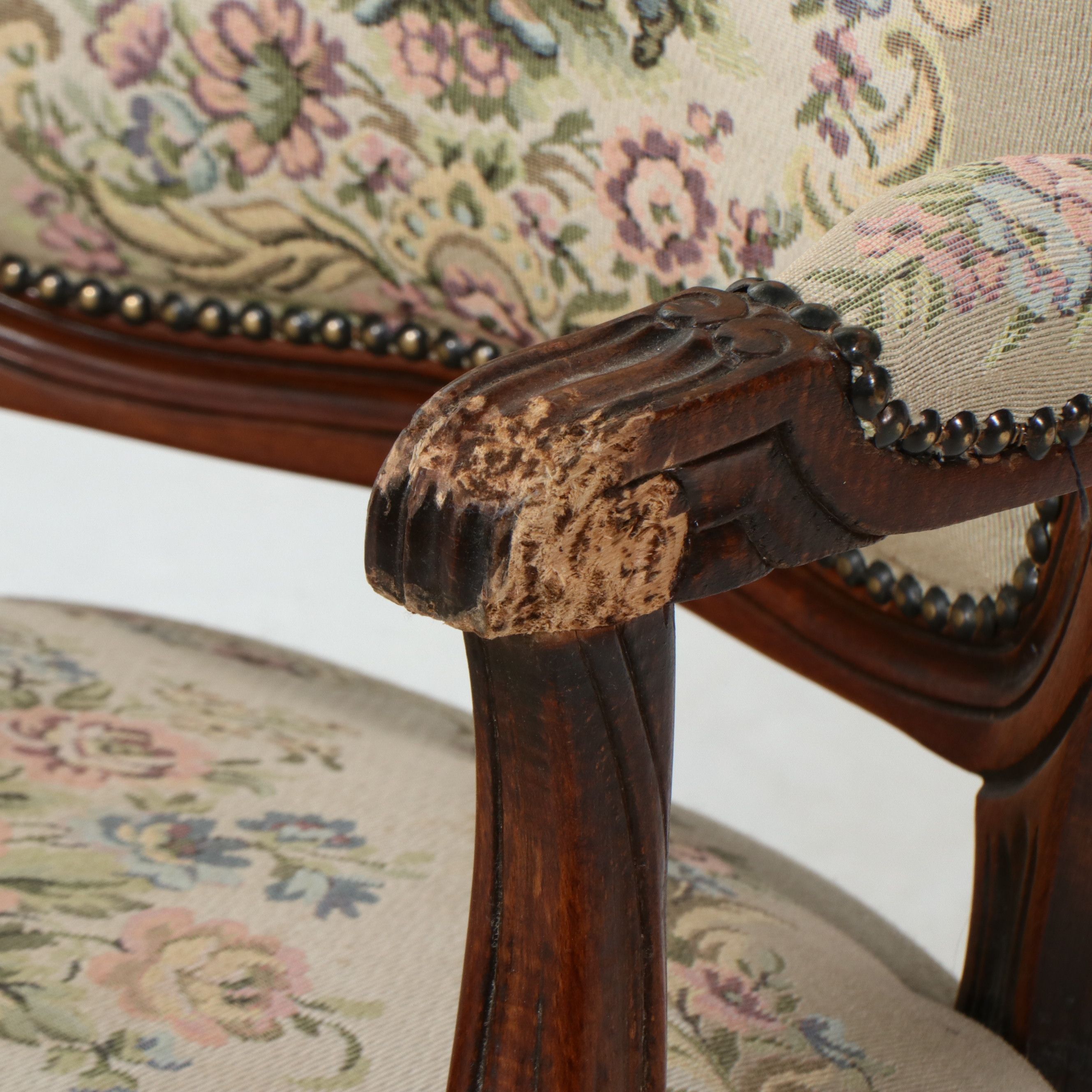 Pair of Italian Louis XV Style Fauteuils, Late 20th Century