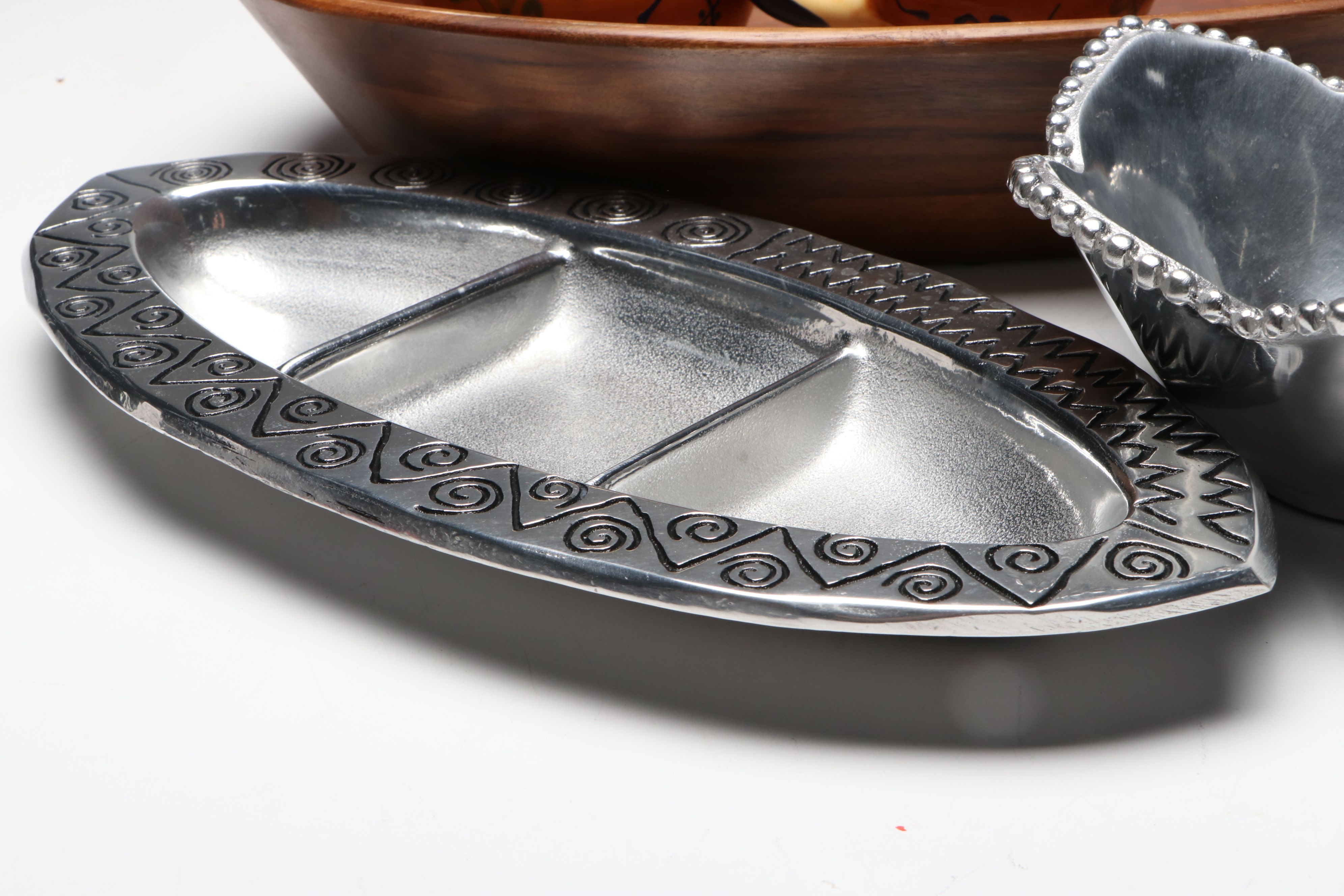 Arhaus "Andres" Leather Hurricane Candle Lamps with Other Tableware and Décor