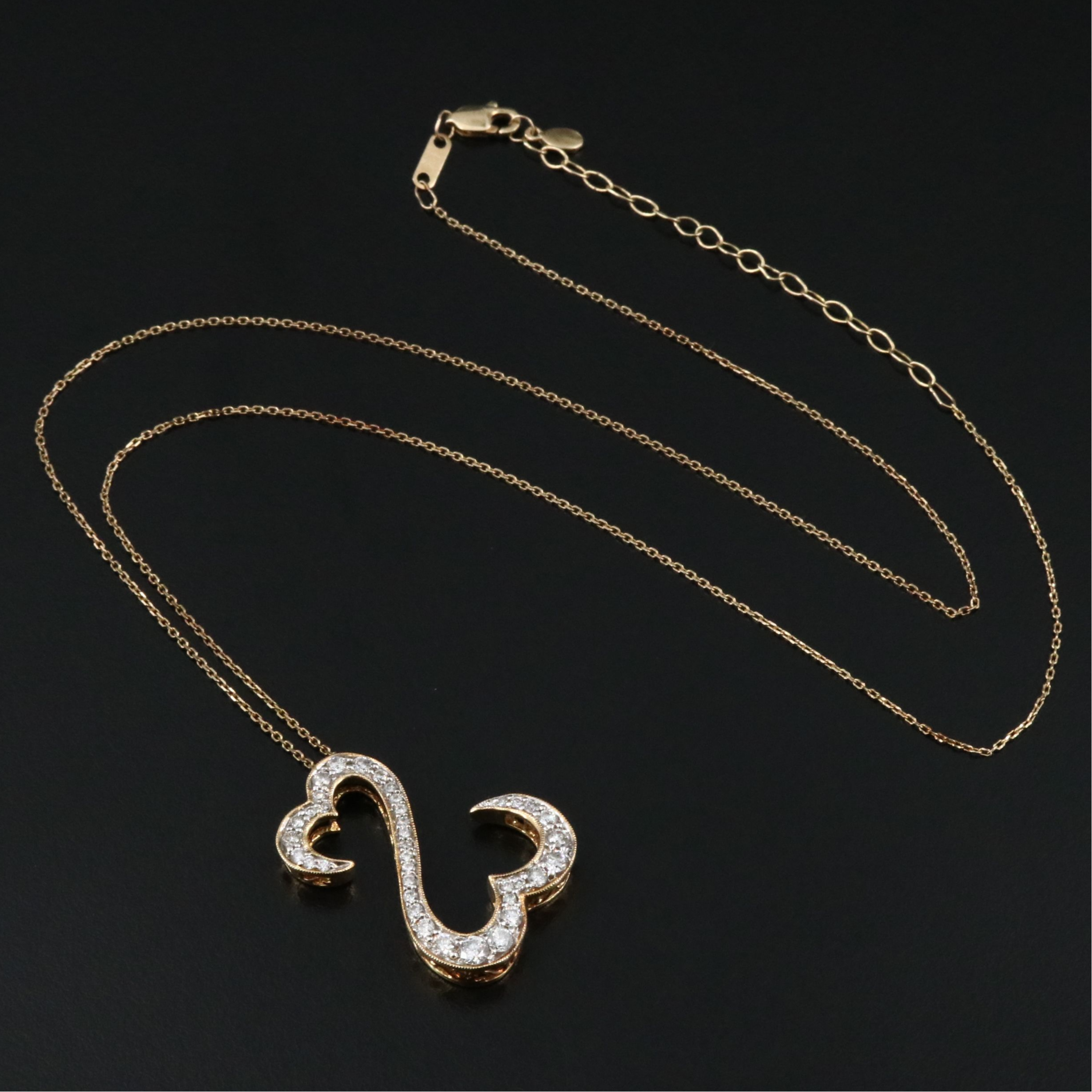 14K 1.53 CTW Diamond Open Heart Pendant Necklace