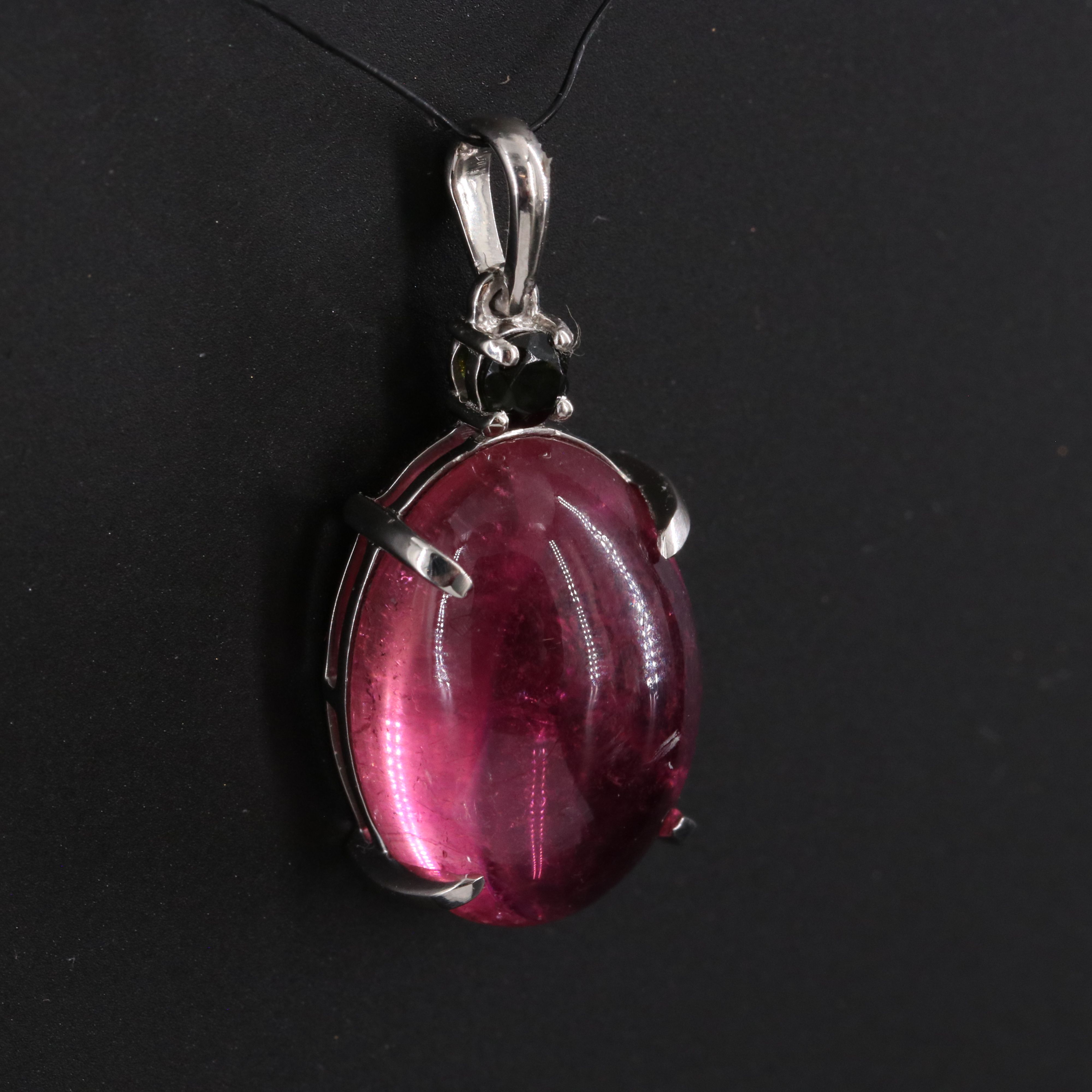 Platinum Tourmaline Pendant with 10.16 CT Center