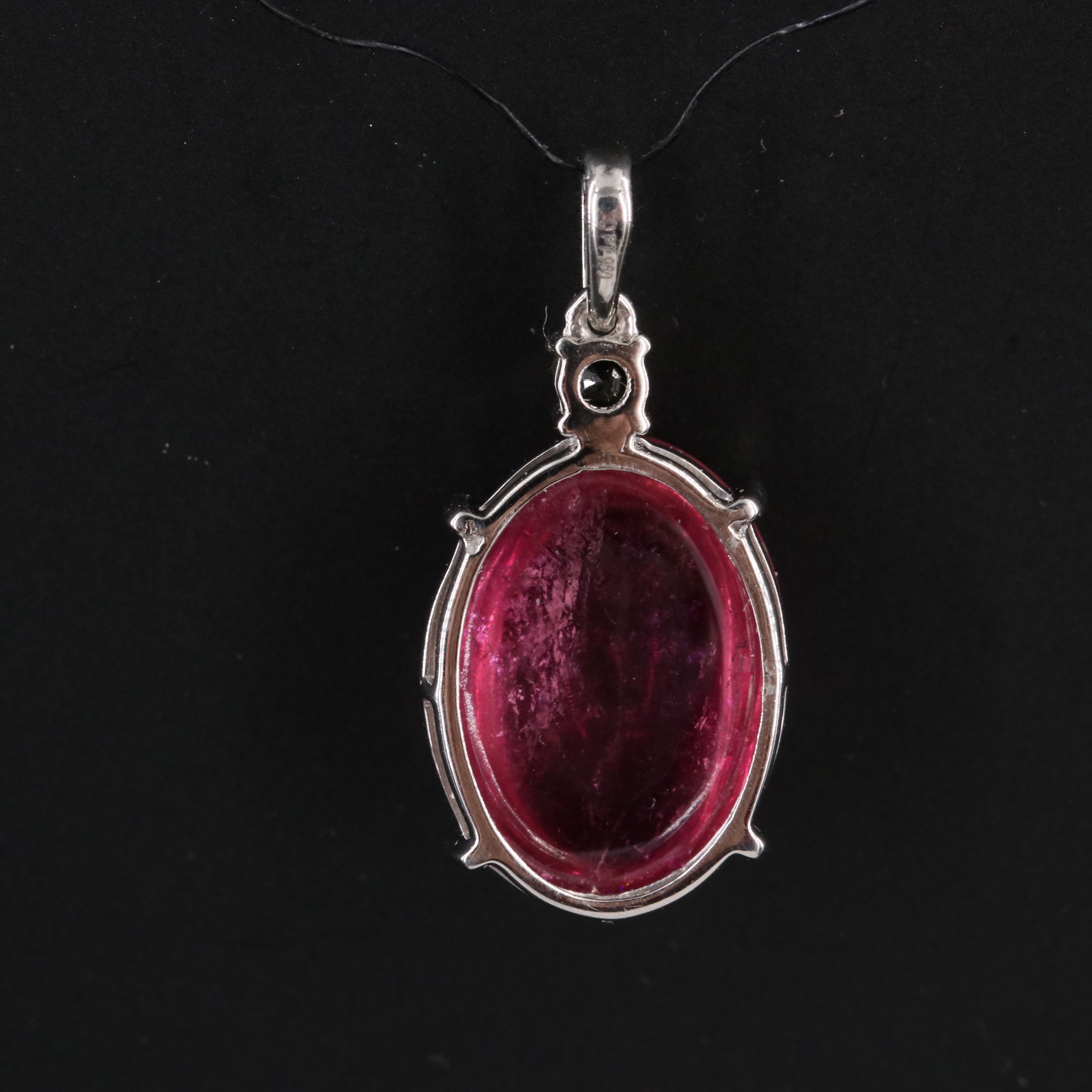 Platinum Tourmaline Pendant with 10.16 CT Center