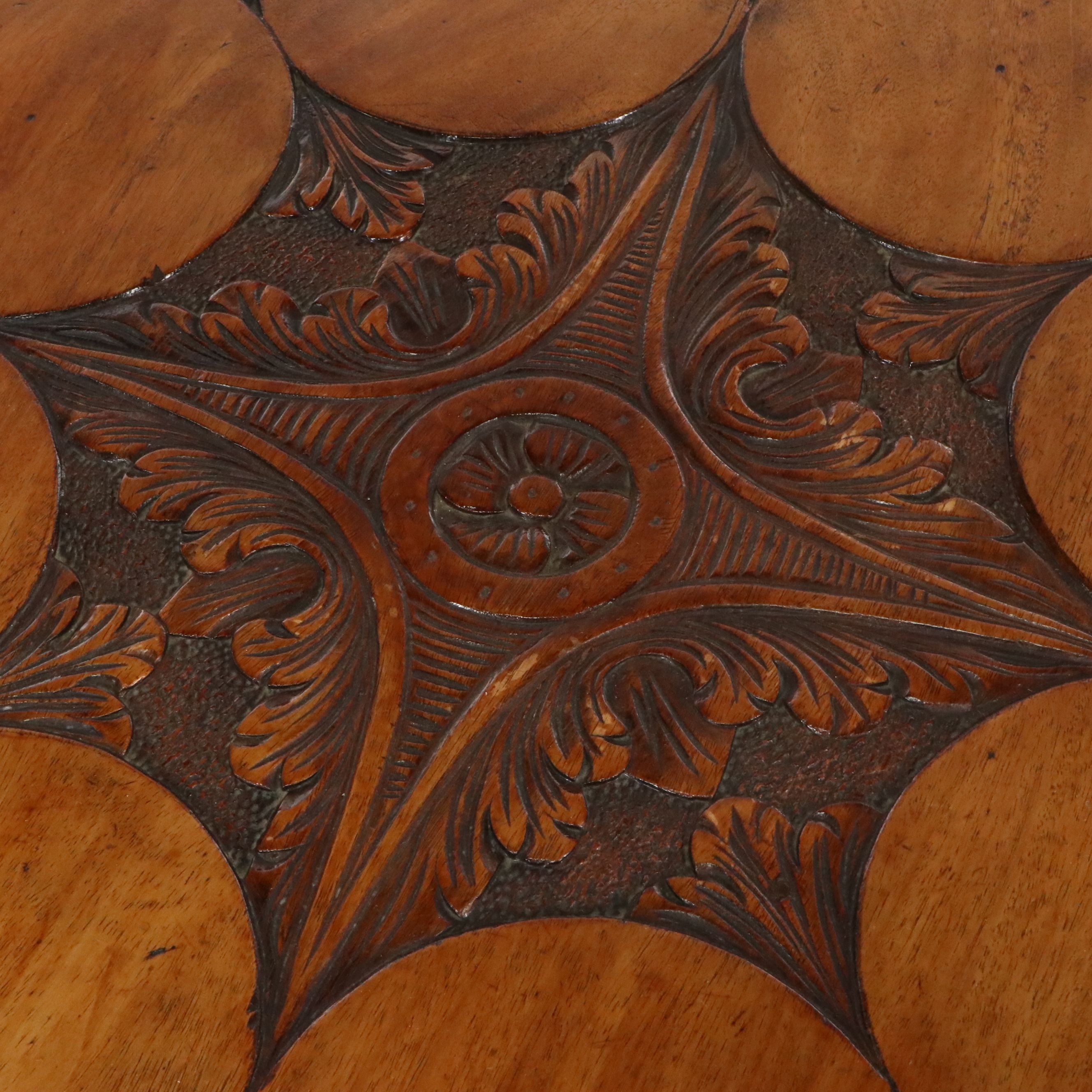 Carved Wooden Tea Table