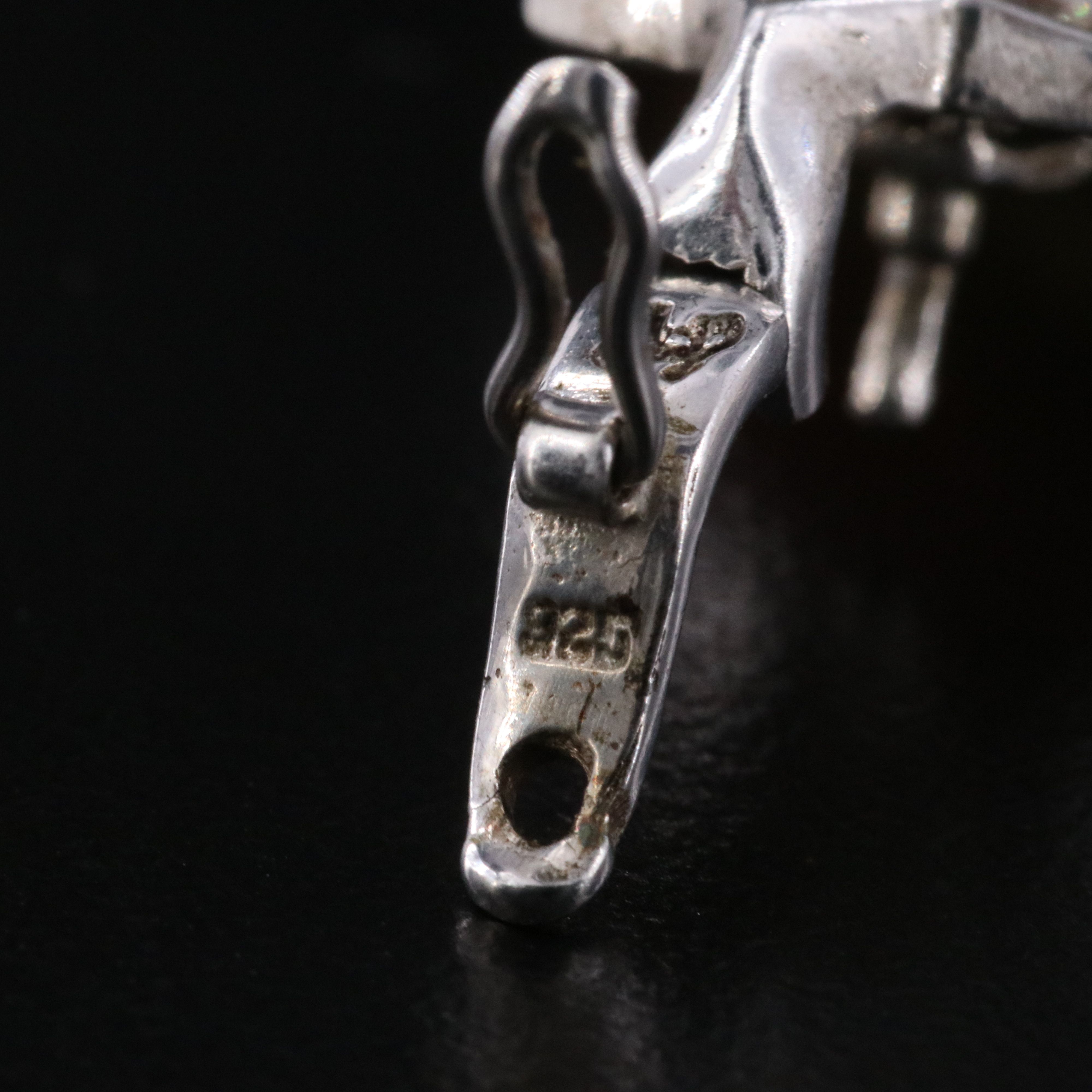 Sterling Glass and CZ Enhancer Pendant