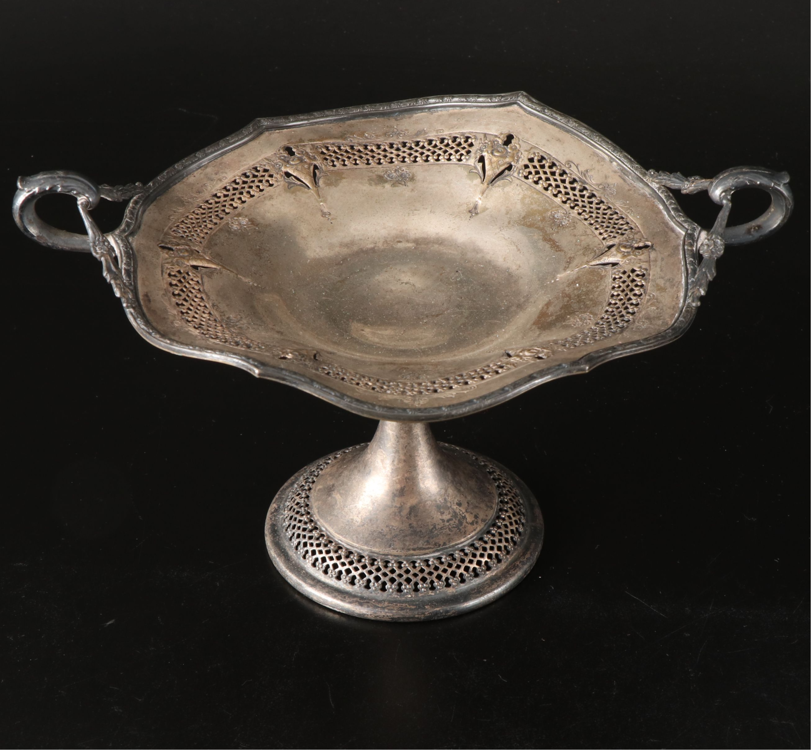 Derby's P. Co. Silver Plate Handled Compote Pair