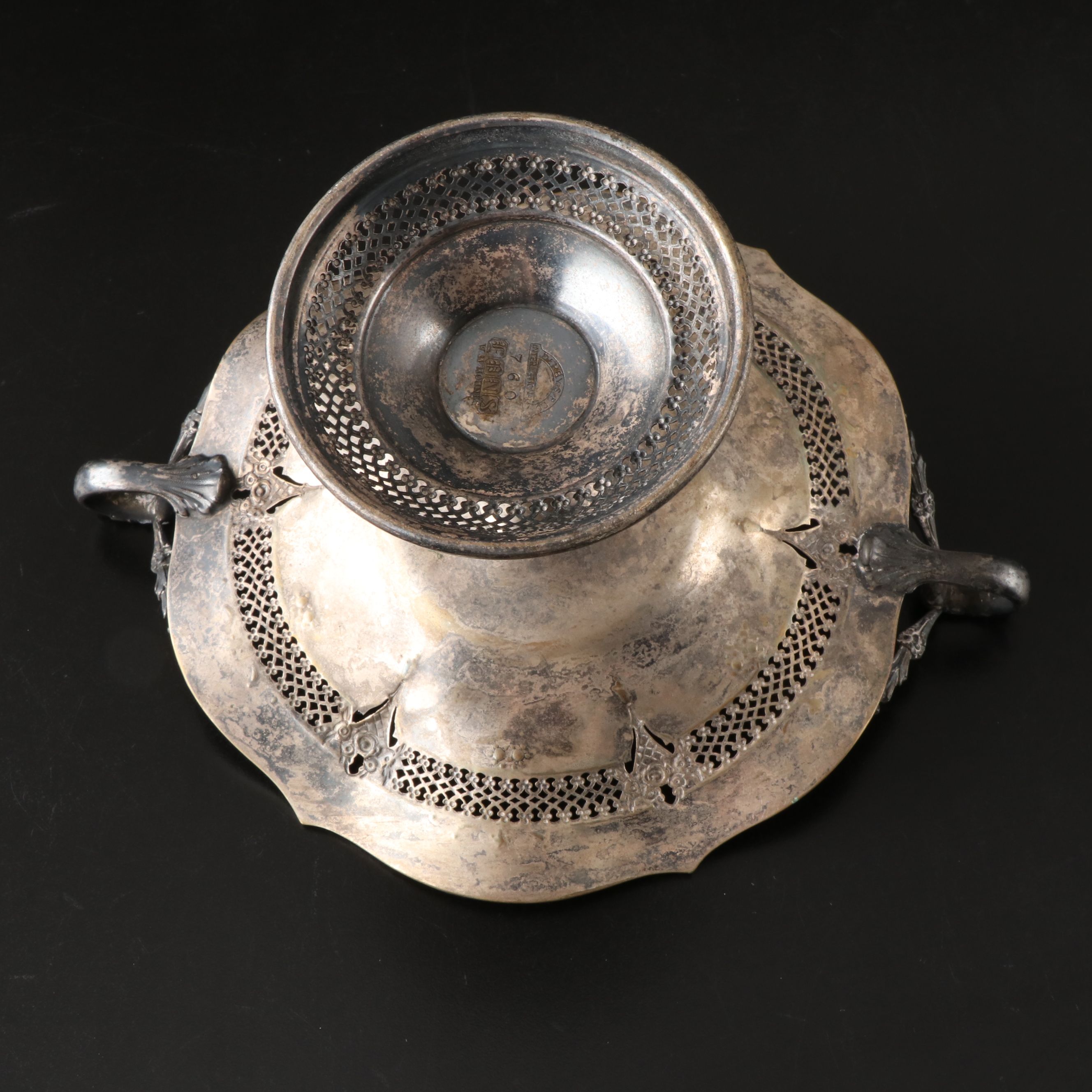 Derby's P. Co. Silver Plate Handled Compote Pair