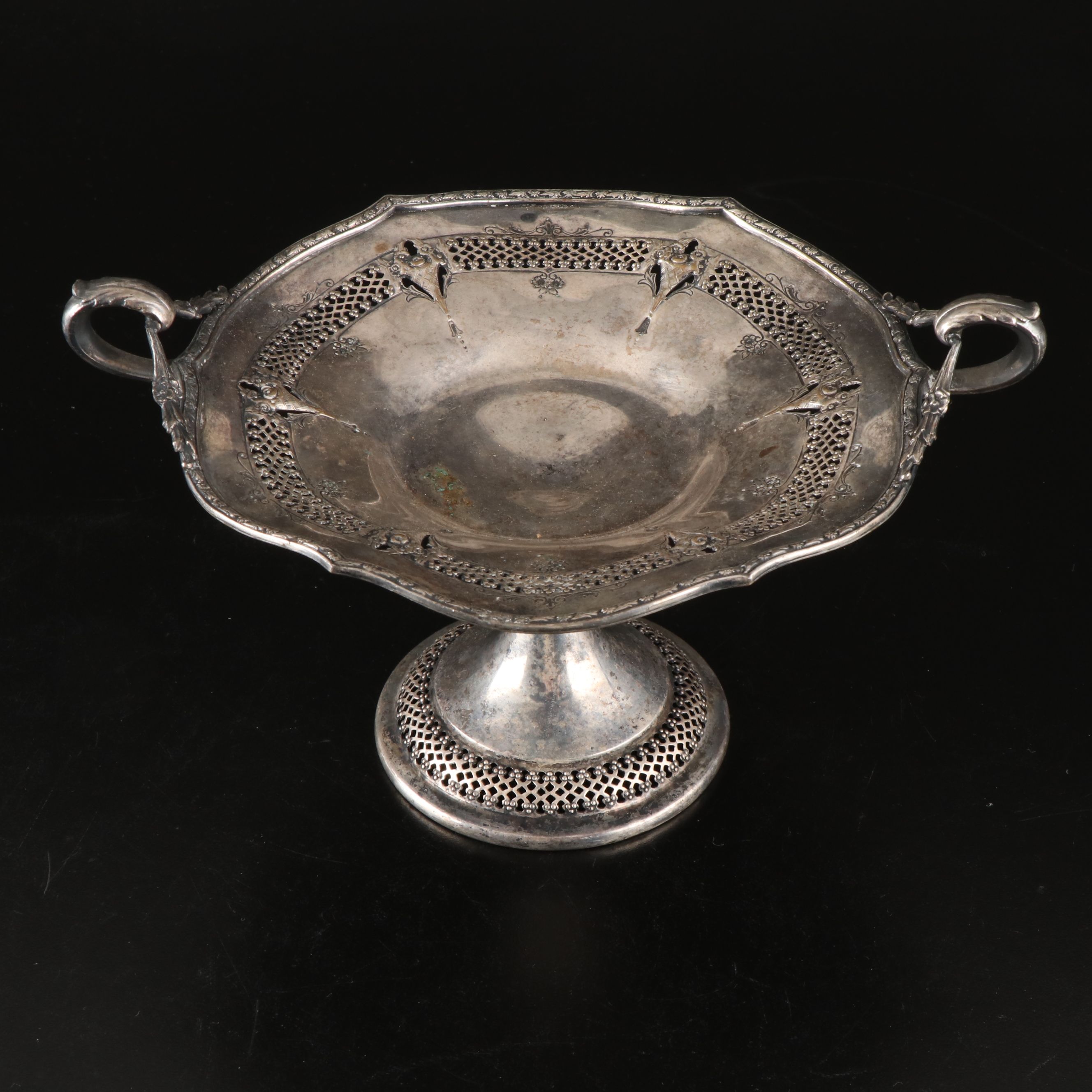 Derby's P. Co. Silver Plate Handled Compote Pair