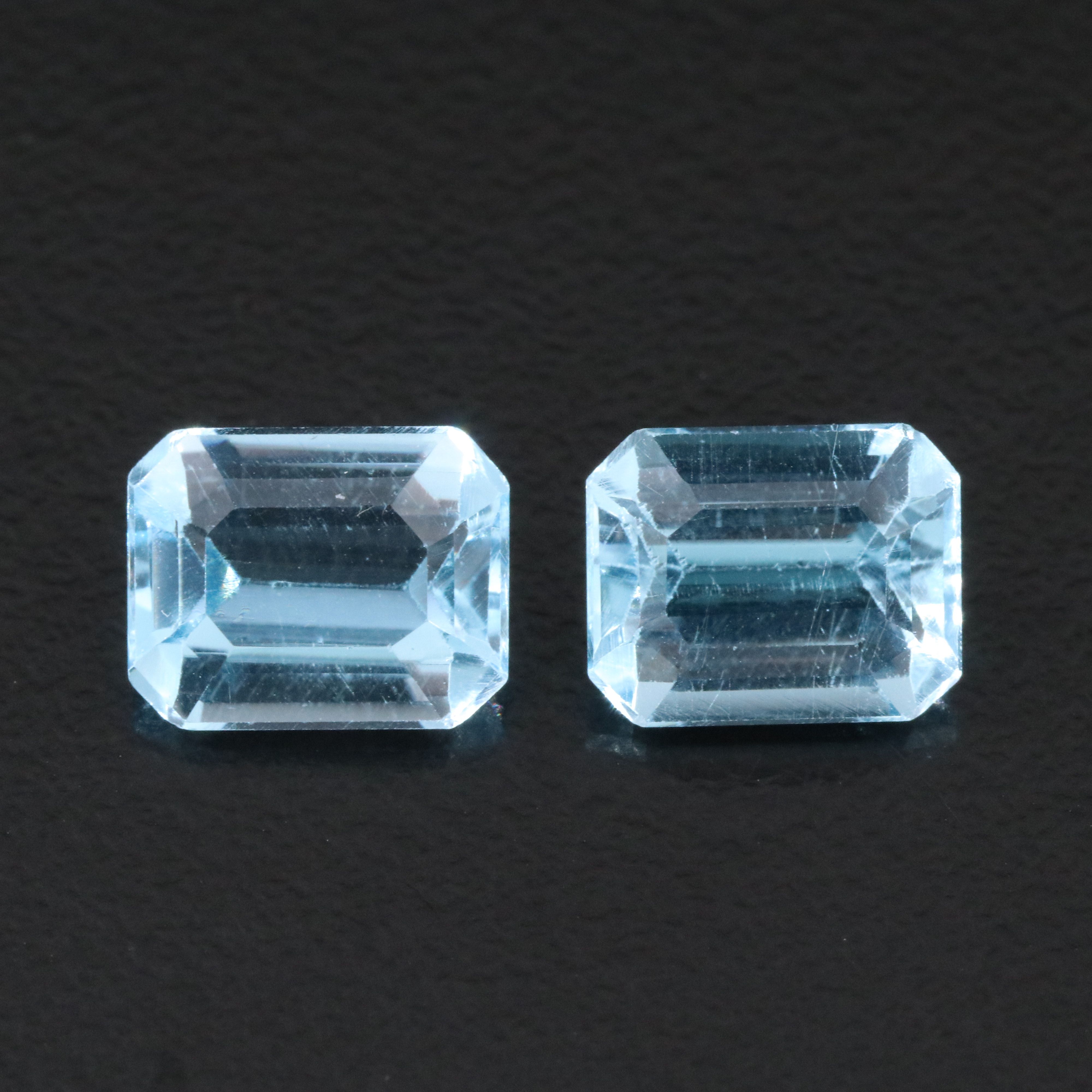 Loose 6.20 CT Swiss Blue Topaz Pair