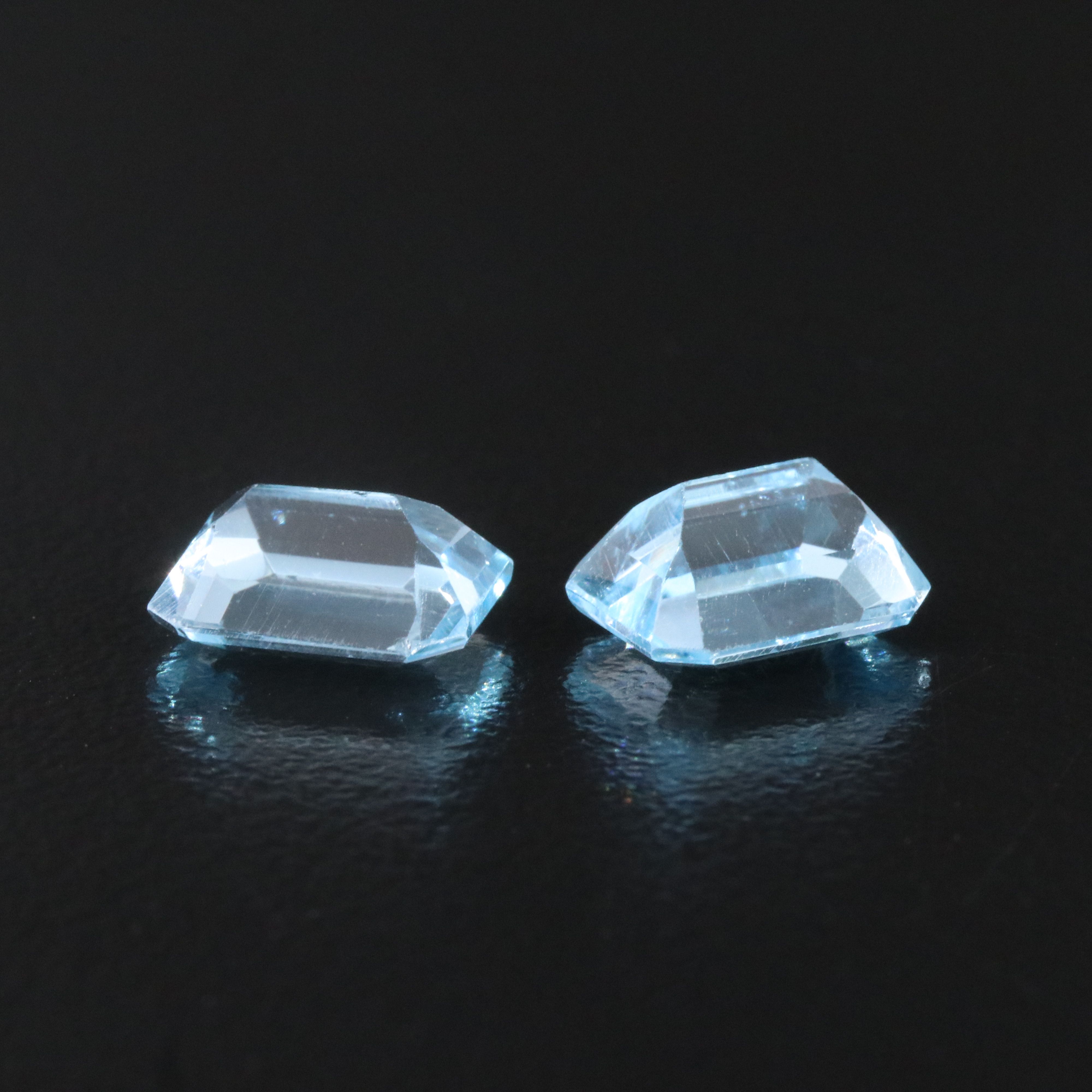 Loose 6.20 CT Swiss Blue Topaz Pair