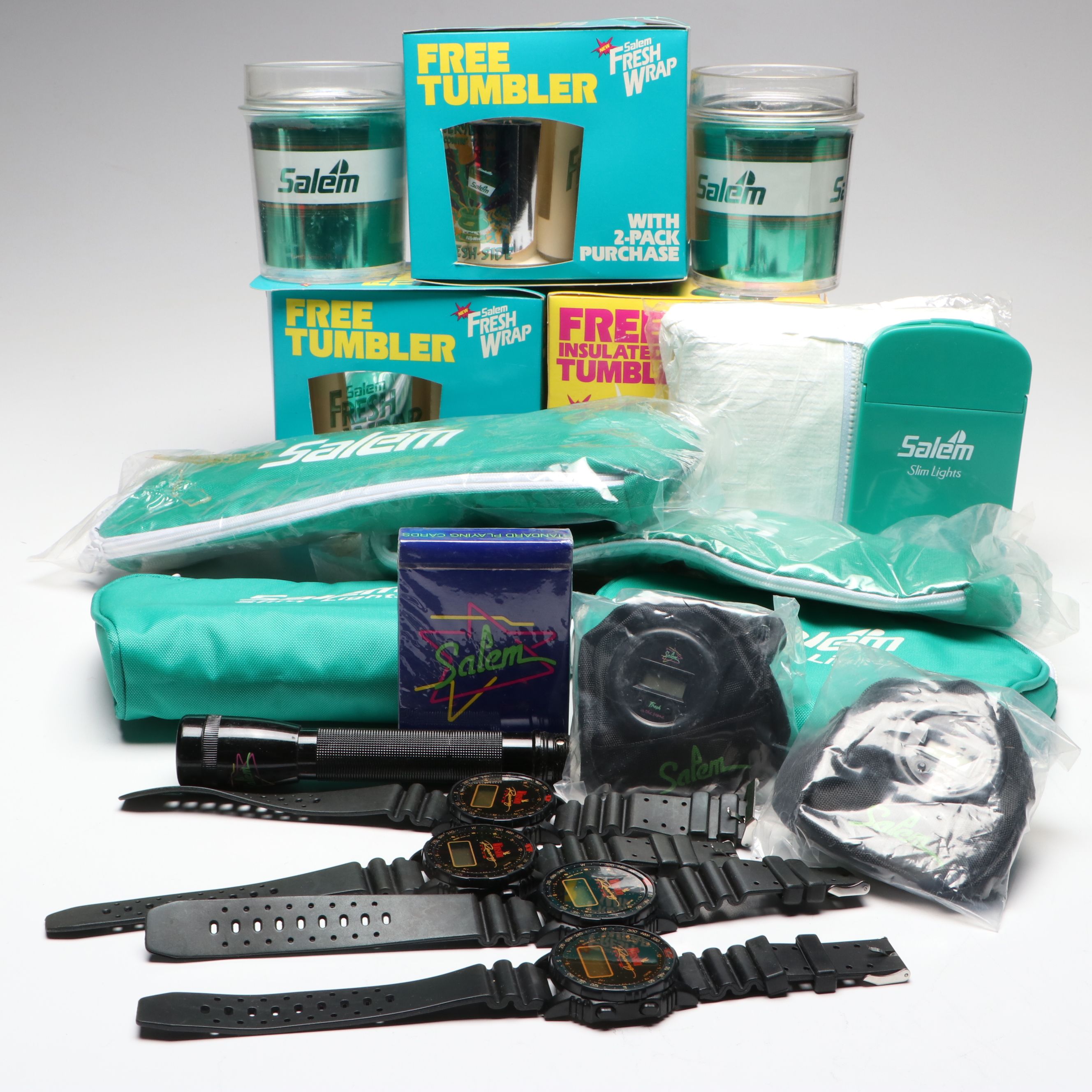 Salem Tumblers, Watches, Playing Cards and More Advertising Memorabilia