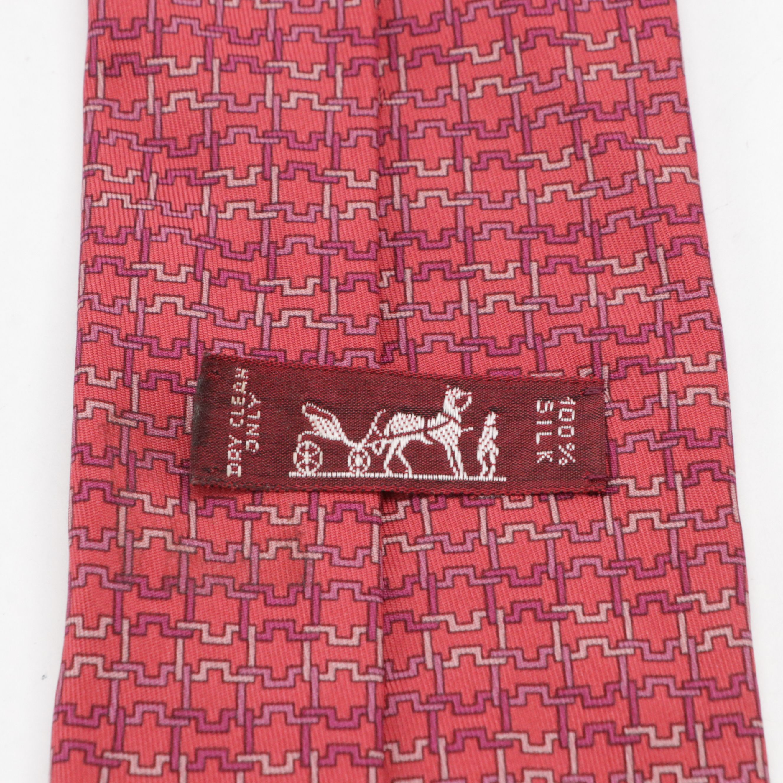 Hermès Printed Silk Hand-Stitched Necktie