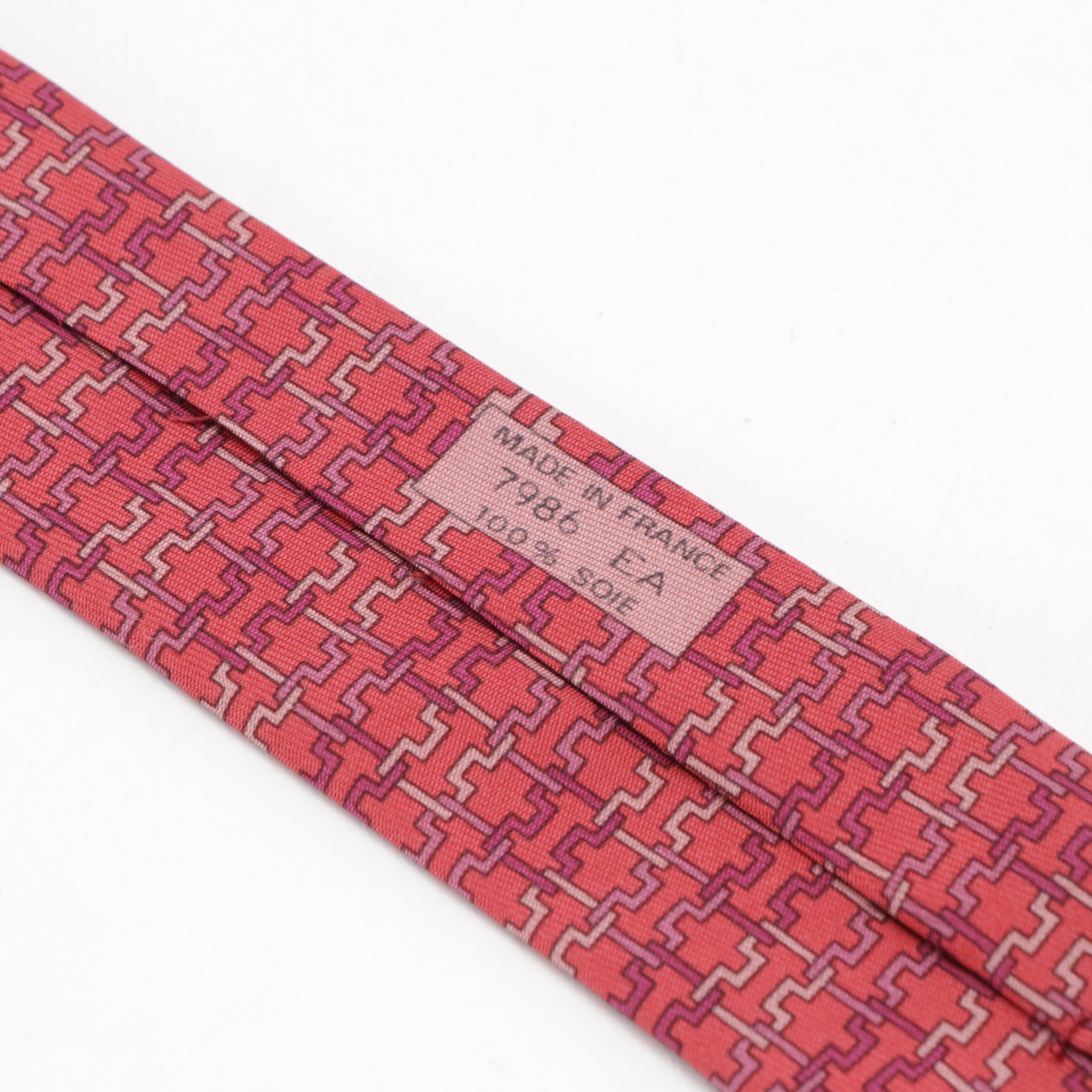 Hermès Printed Silk Hand-Stitched Necktie