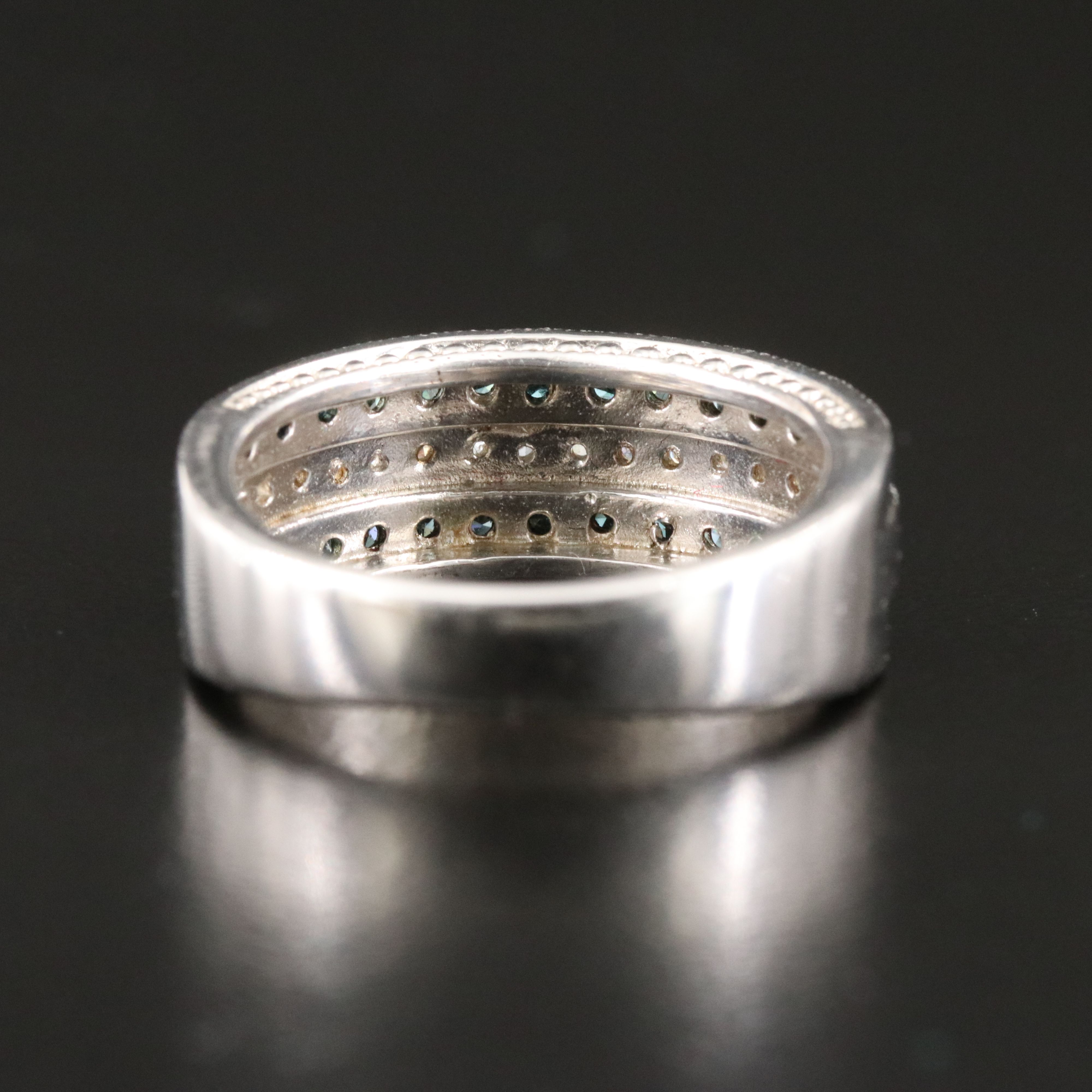Sterling Diamond Ring with Fancy Diamonds