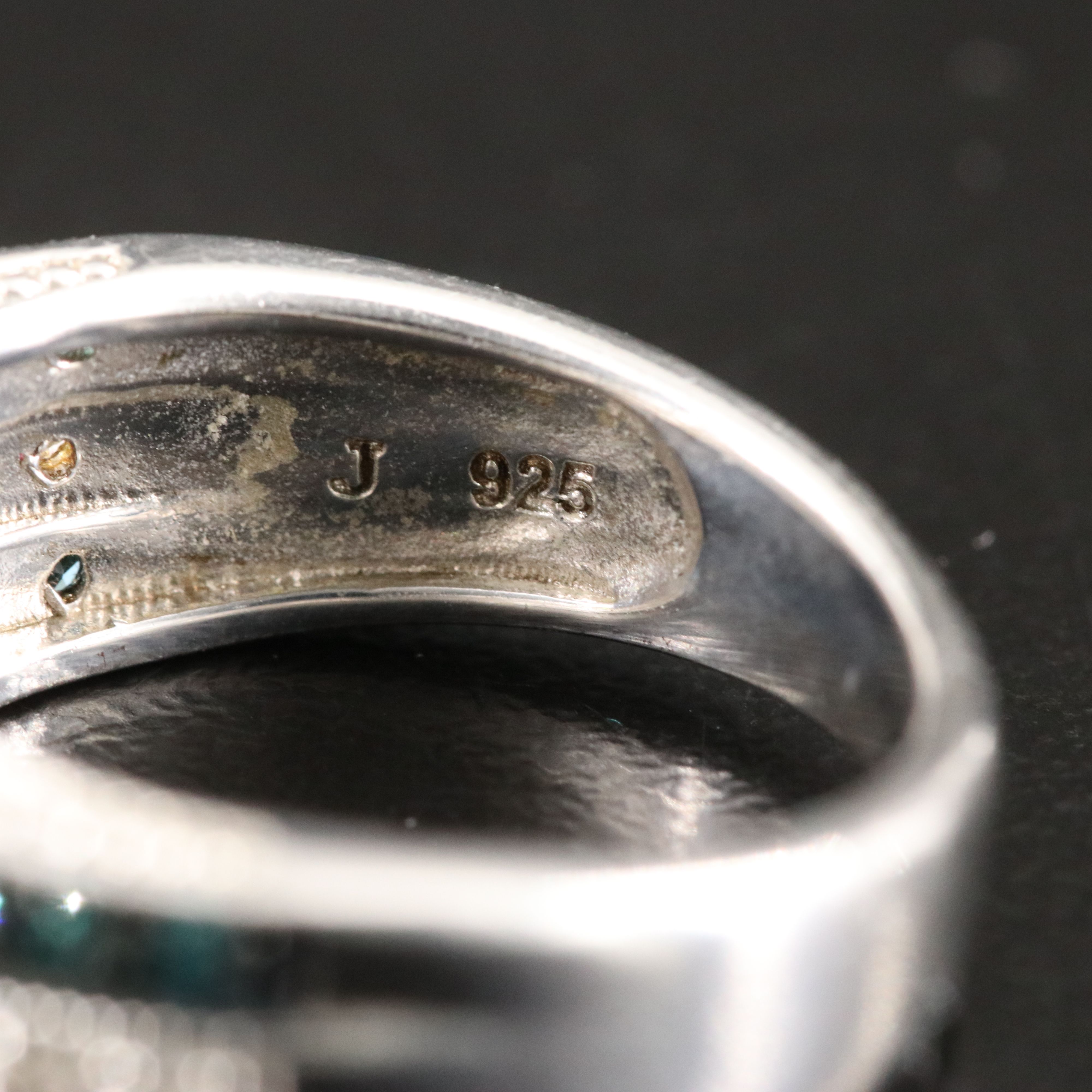 Sterling Diamond Ring with Fancy Diamonds