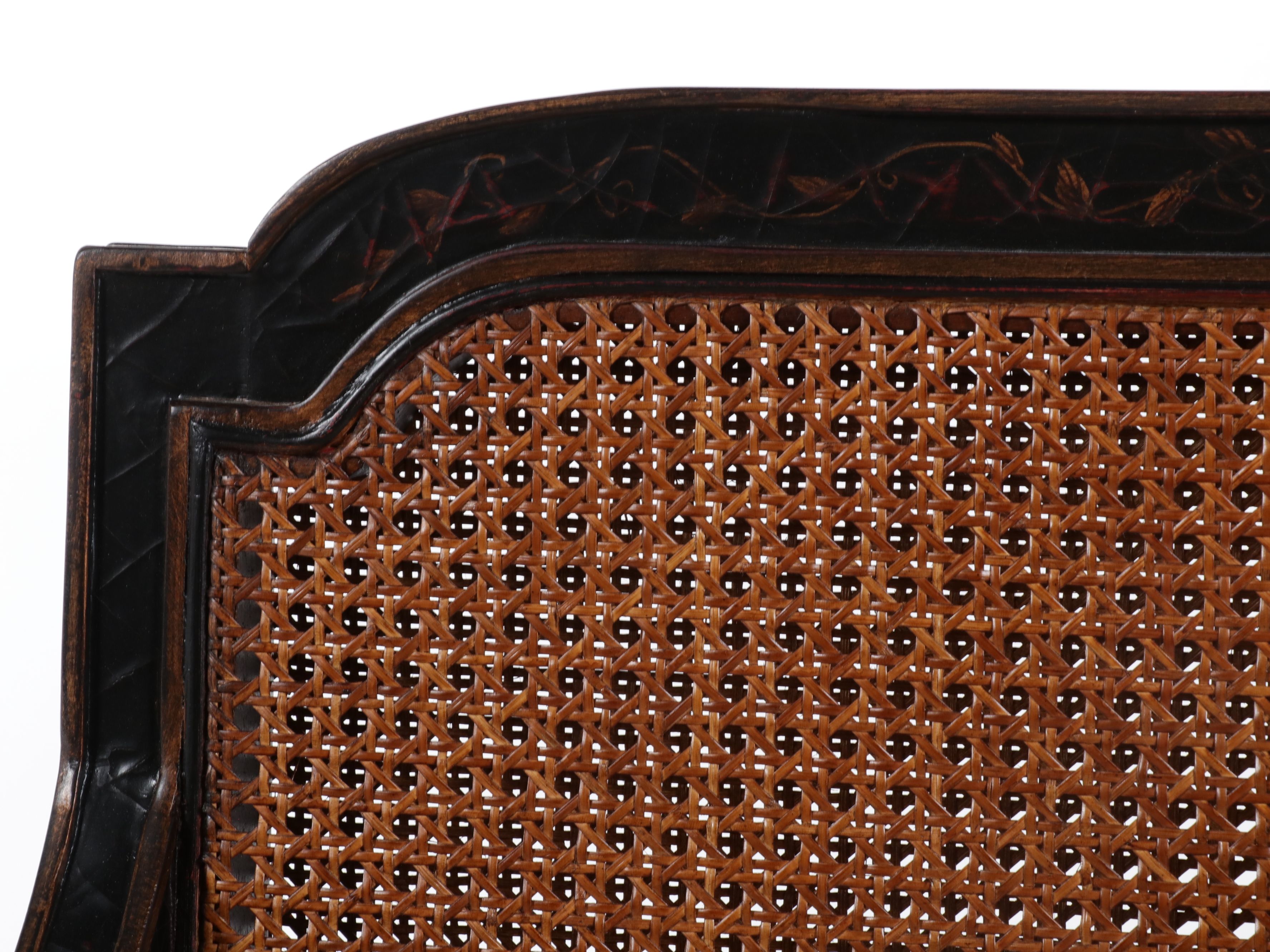 Milling Road for Baker Furniture Regency Style Caned Wood Settee