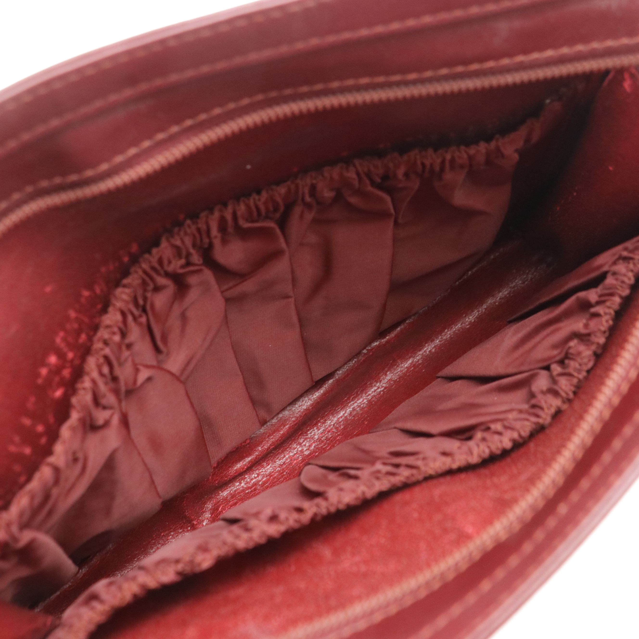 Cartier Must de Cartier Front Pocket Clutch Purse in Burgundy Leather